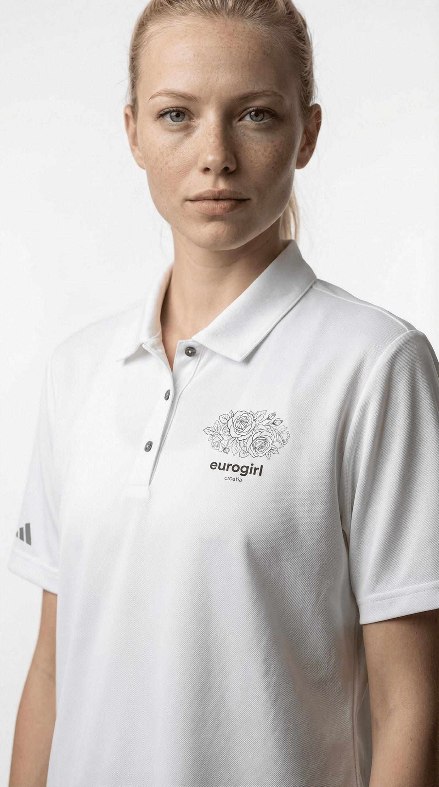 Printify T-Shirt Spring European Casual Women's Polo — Light Floral Performance Shirt