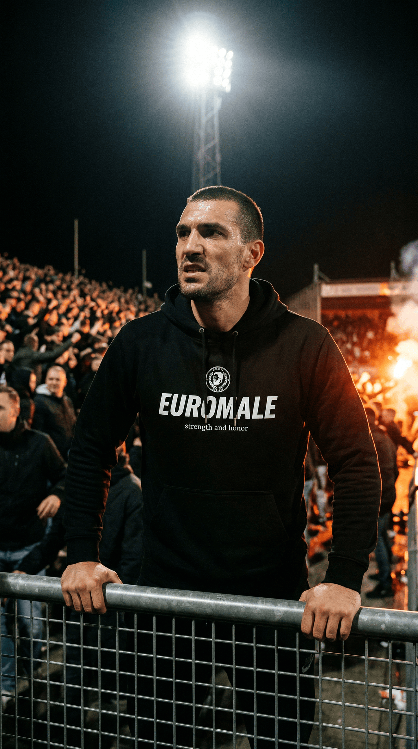 Printify Hoodie S / Black EuroMale Stadium Hoodie