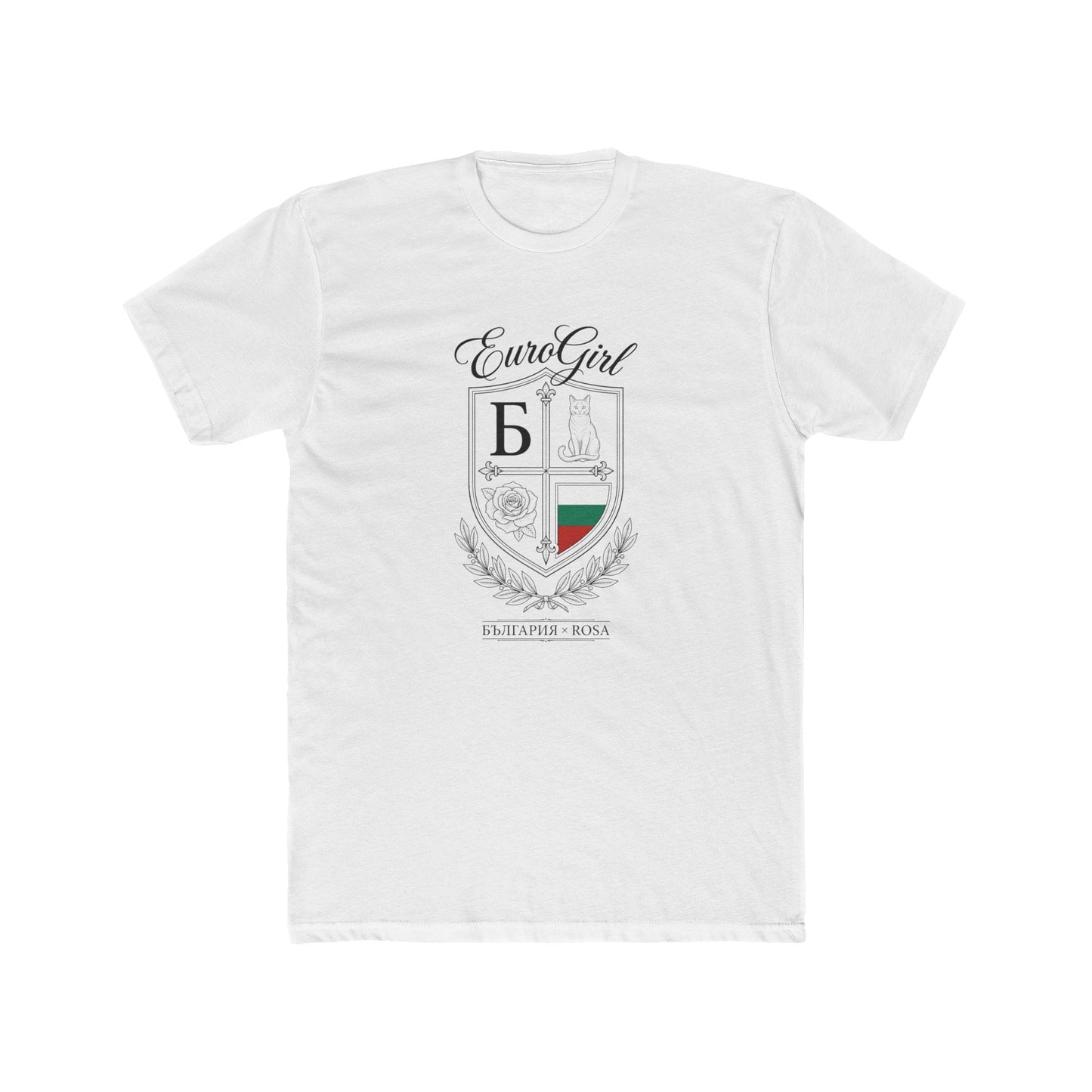 Printify T-Shirt Solid White / XS Eurogirl "Annastacia" Cat Tee Shirt