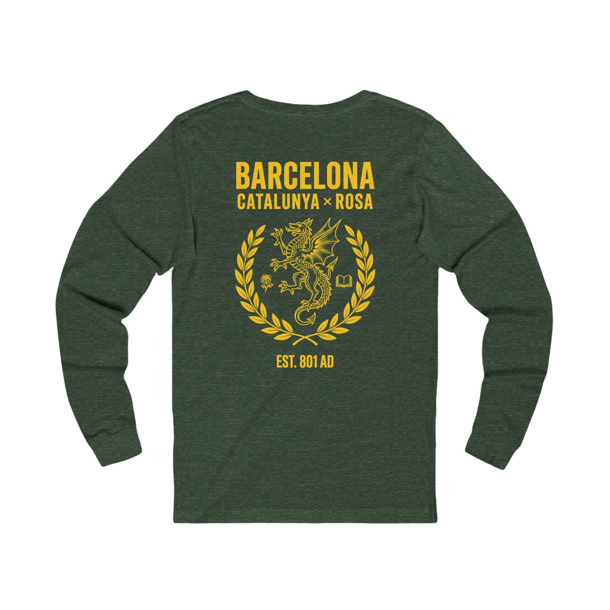 Printify Long-sleeve Euro Girl Barcelona Catalunya Rosa Long Sleeve Tee