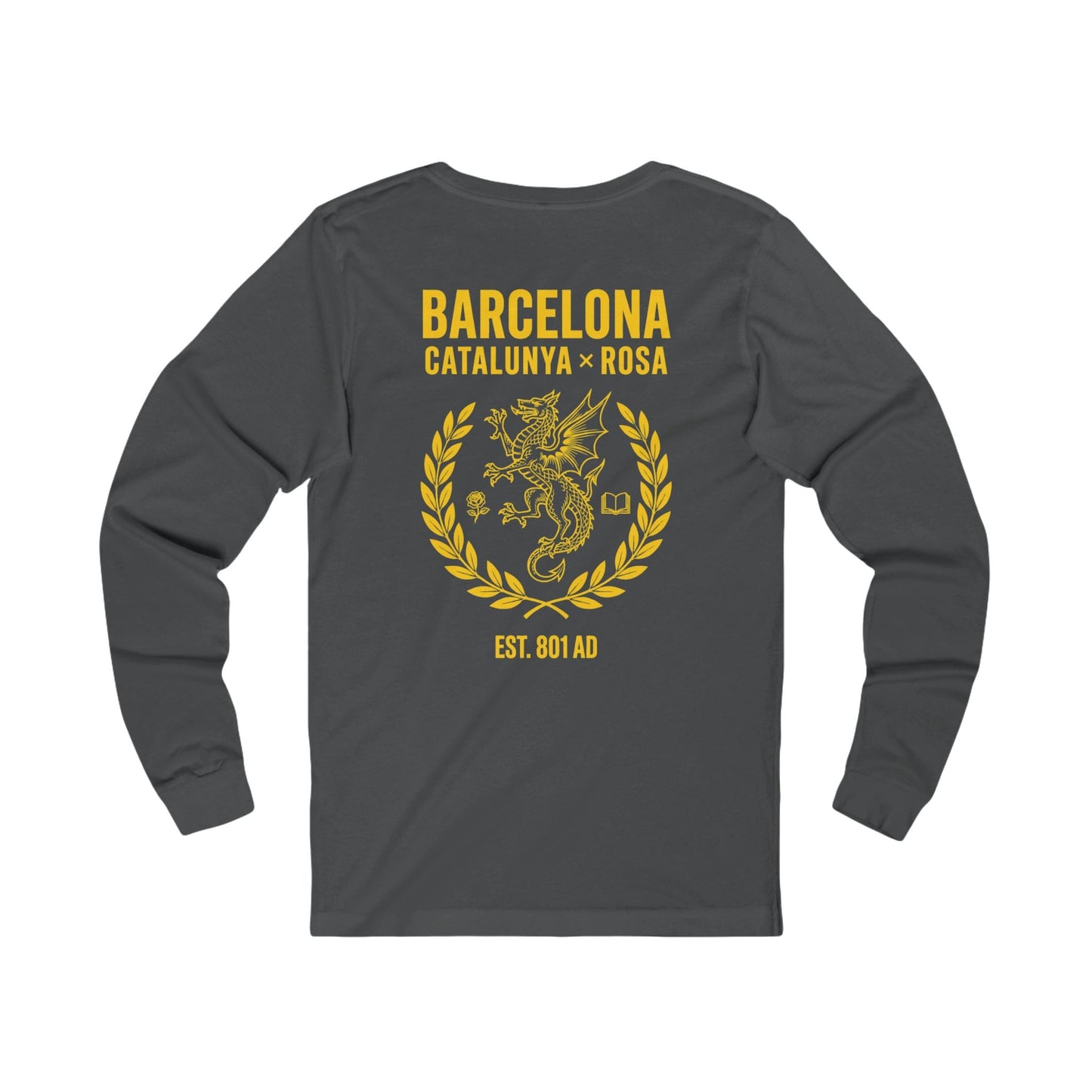 Printify Long-sleeve Euro Girl Barcelona Catalunya Rosa Long Sleeve Tee