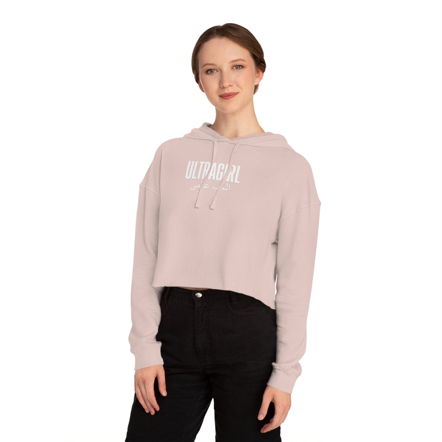 Printify Hoodie Ultra girl Cropped Hoodie International Love