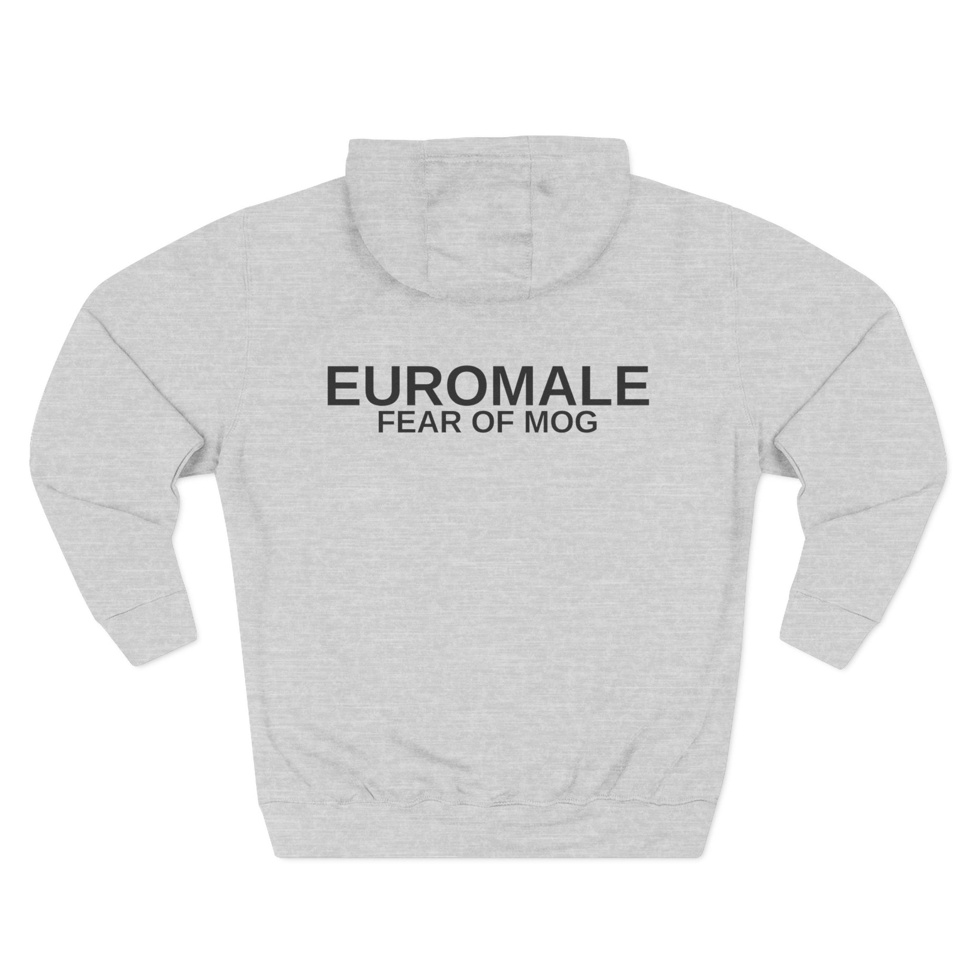 Printify Hoodie Euromale 'Fear of Mog' Hoodie – Minimal Graphic Fleece Pullover
