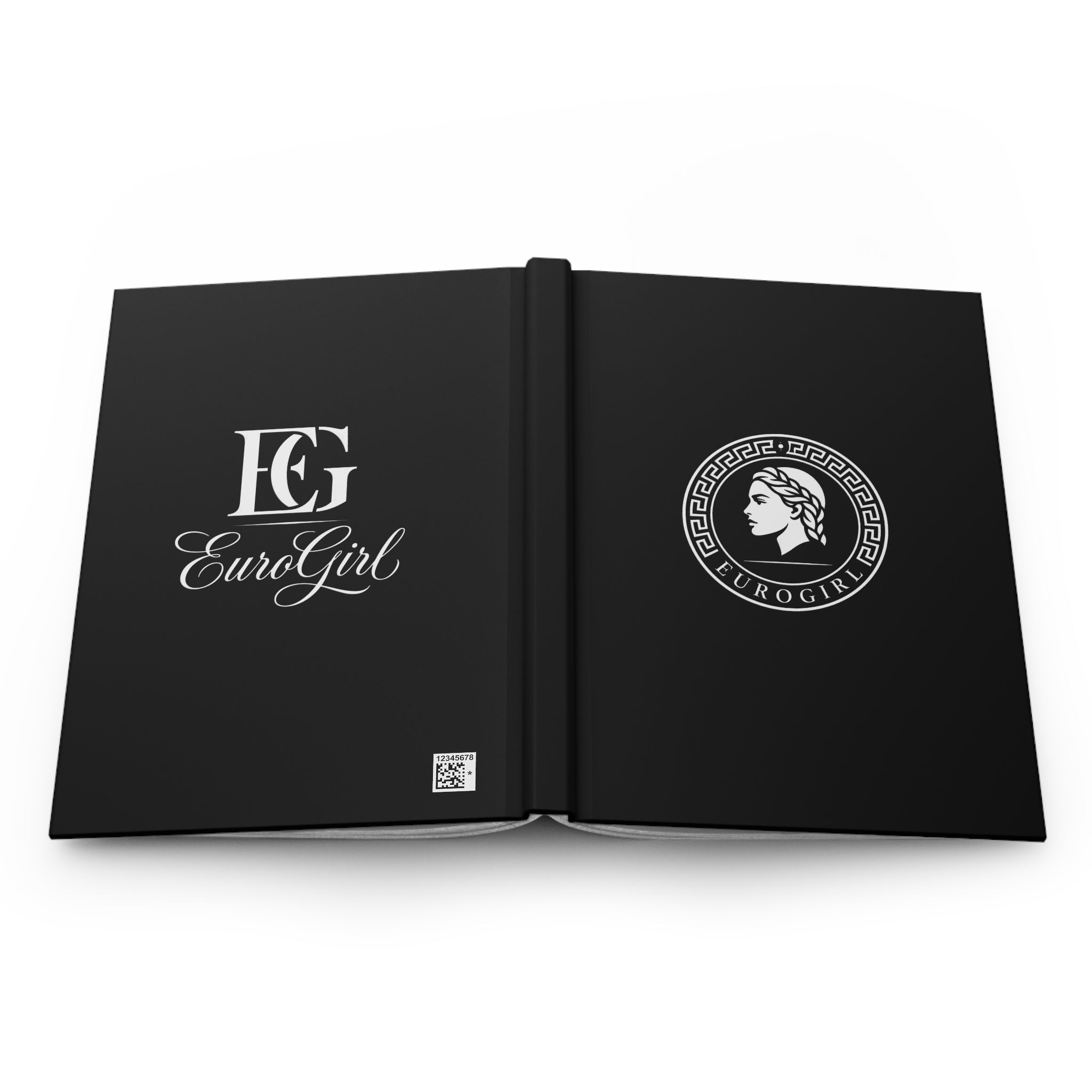Eurogirl Logo Hardcover Journal — "Eurogirls Aren't Going Anywhere" Matte Black Notebook