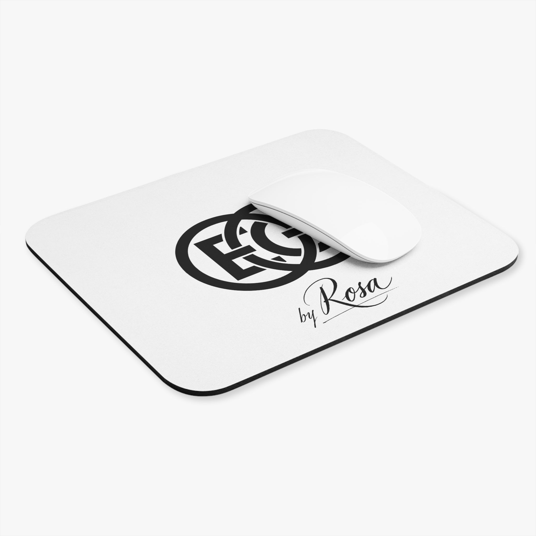 Monogram Logo Mouse Pad — 'EG by Rosa' Minimal Desk Mat