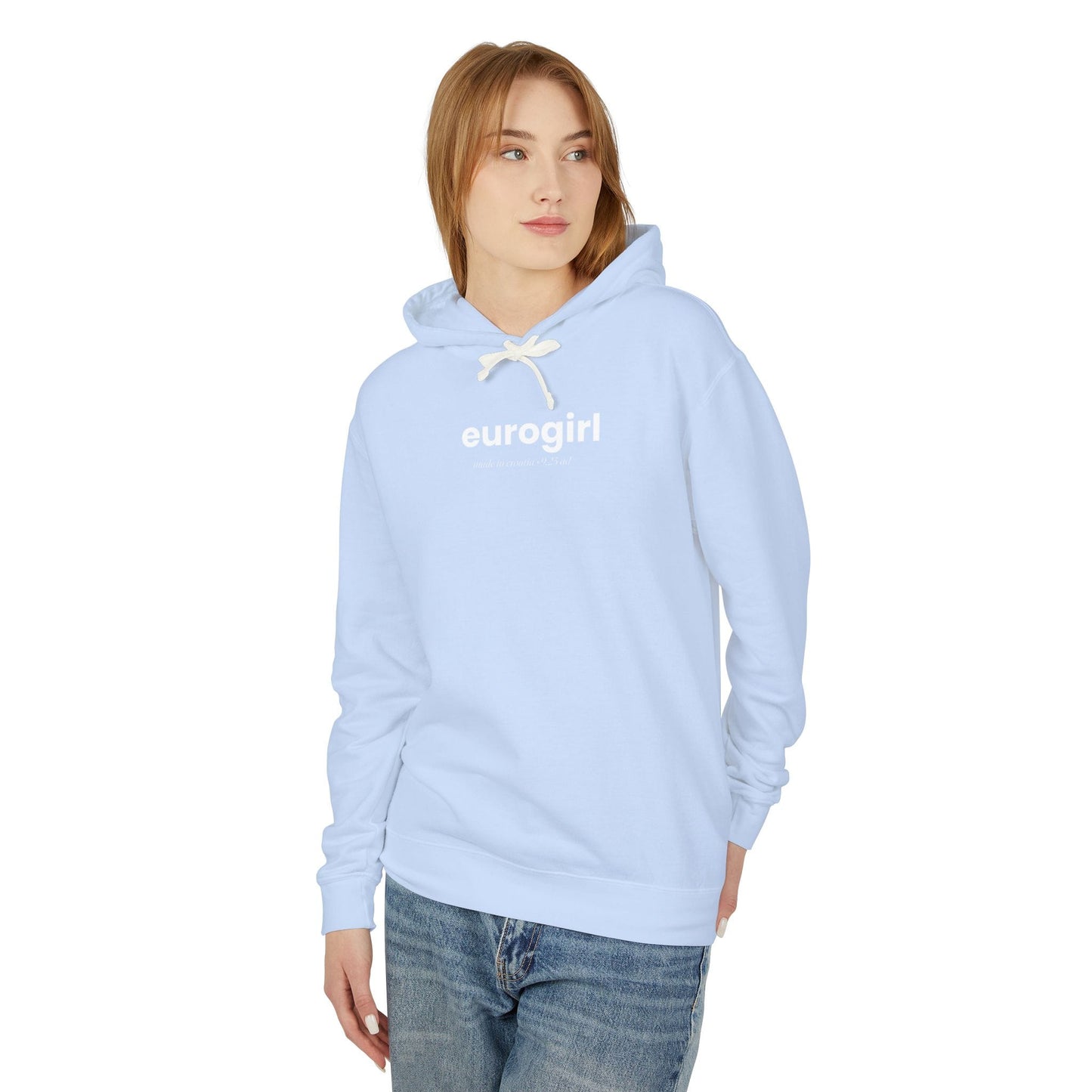 Printify Hoodie EuroGirl Baby Blue Pullover