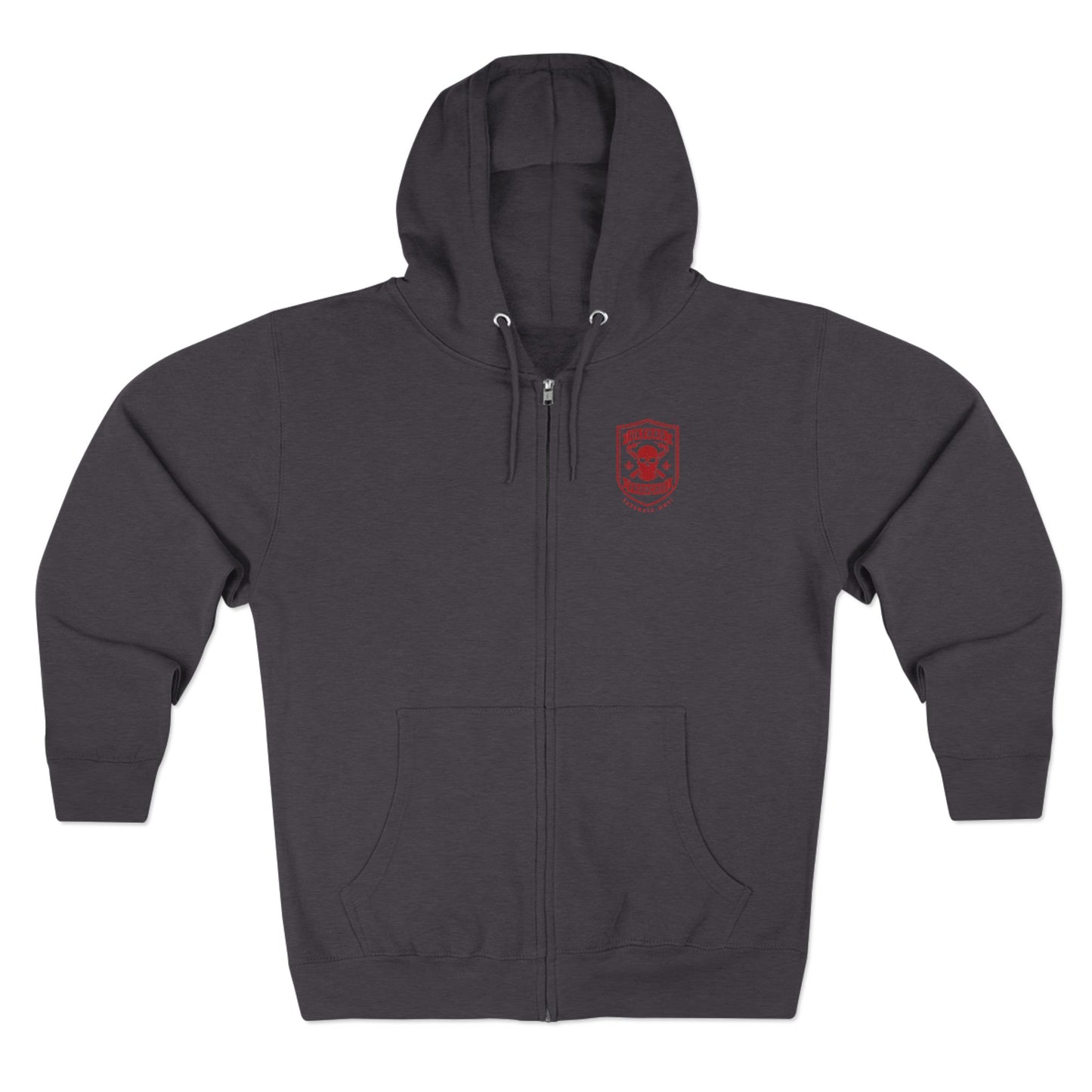 Printify Hoodie S / Charcoal Heather La France Ne Recule Jamais Zip Hoodie