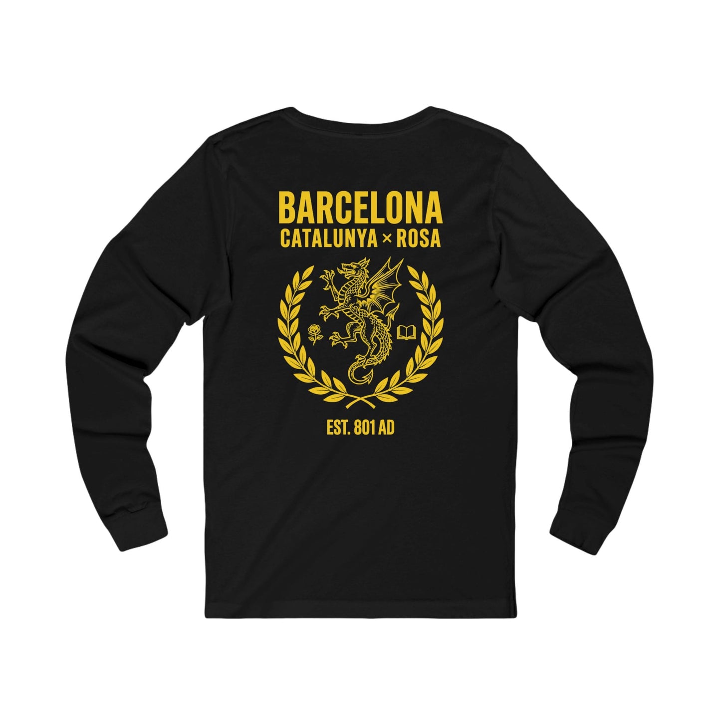 Printify Long-sleeve Euro Girl Barcelona Catalunya Rosa Long Sleeve Tee