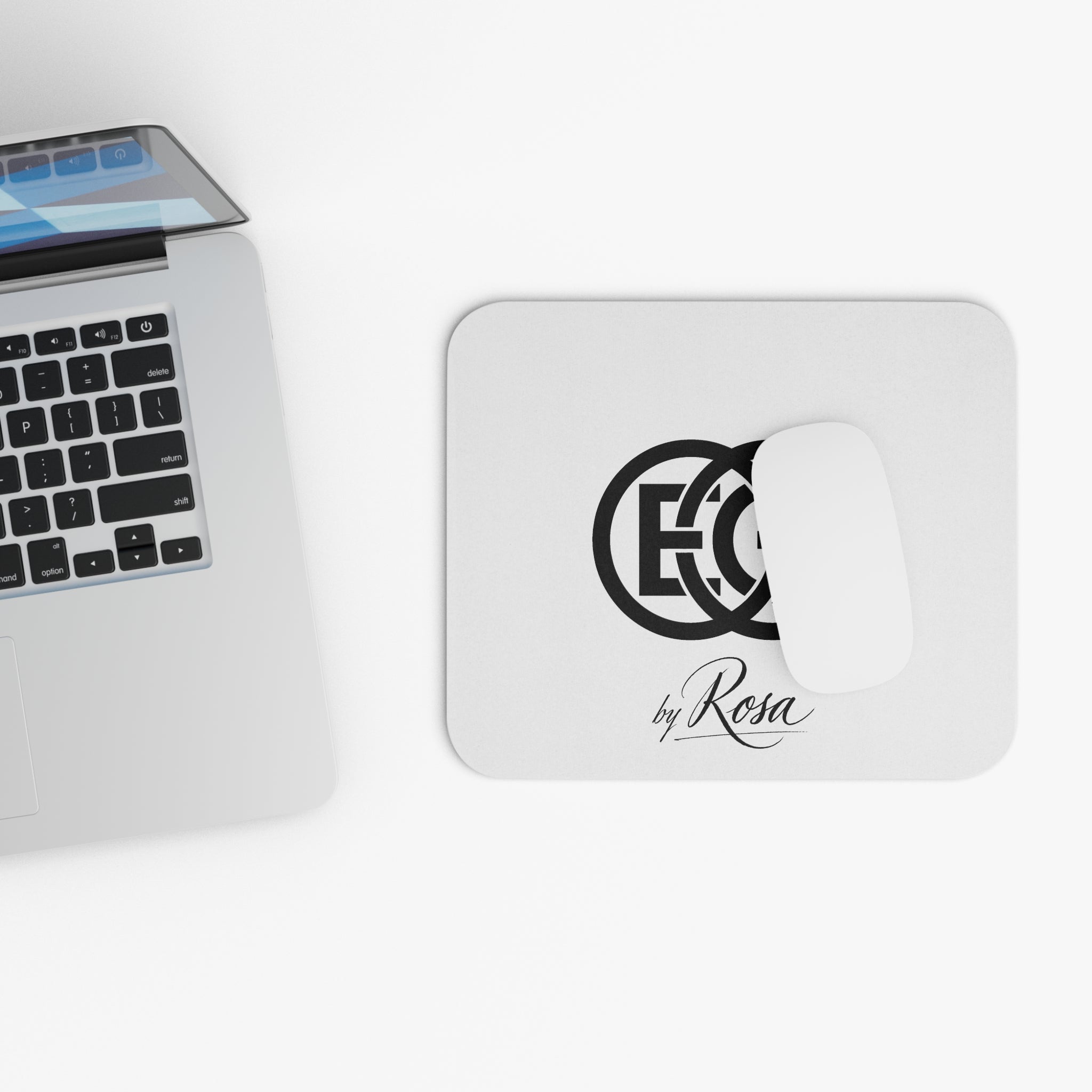 Monogram Logo Mouse Pad — 'EG by Rosa' Minimal Desk Mat