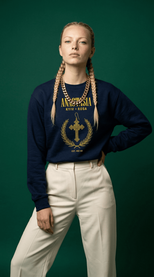 Printify Sweatshirt S / Navy Anastasia x Ukraine Special Edition Crewneck Sweatshirt