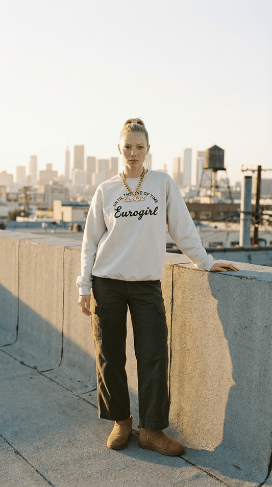 Printify Sweatshirt Sand / S Eurogirl - End of Time Crewneck
