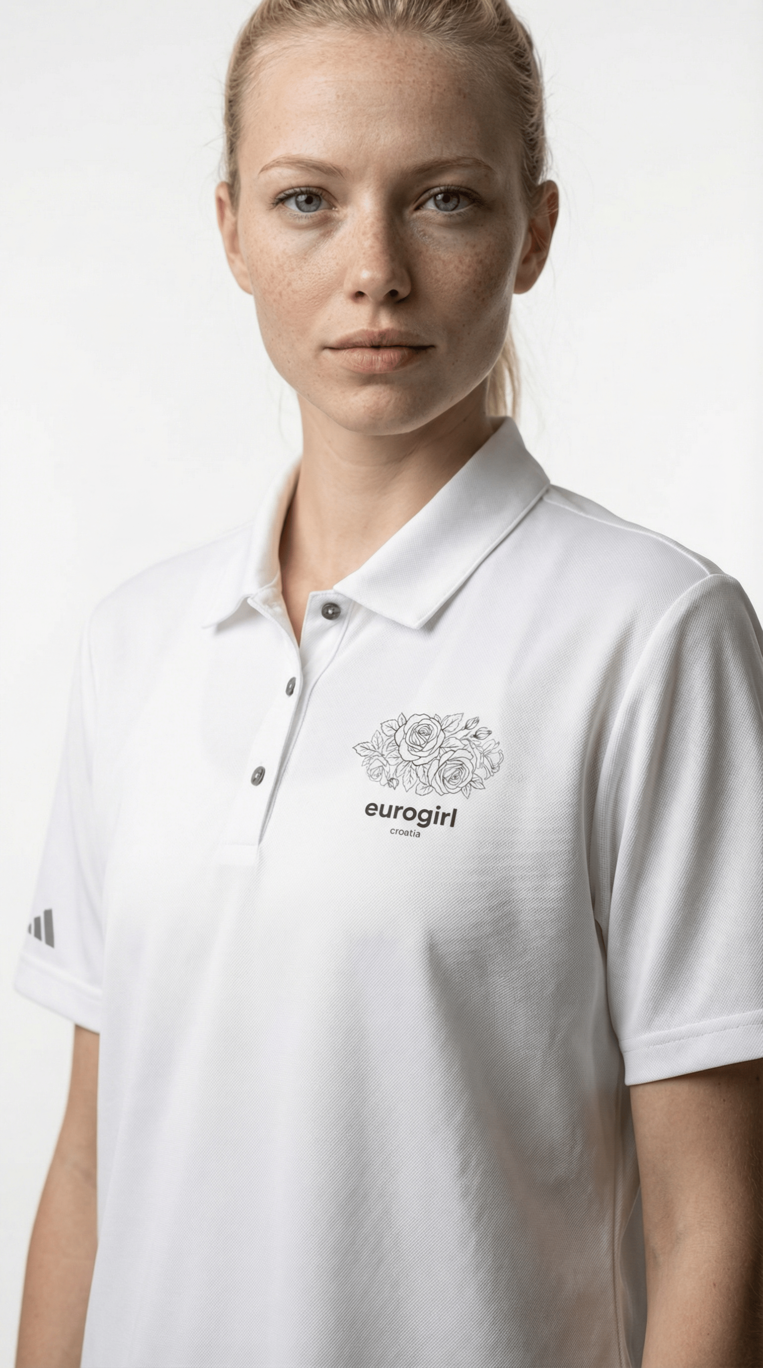 Printify T-Shirt Spring European Casual Women's Polo — Light Floral Performance Shirt
