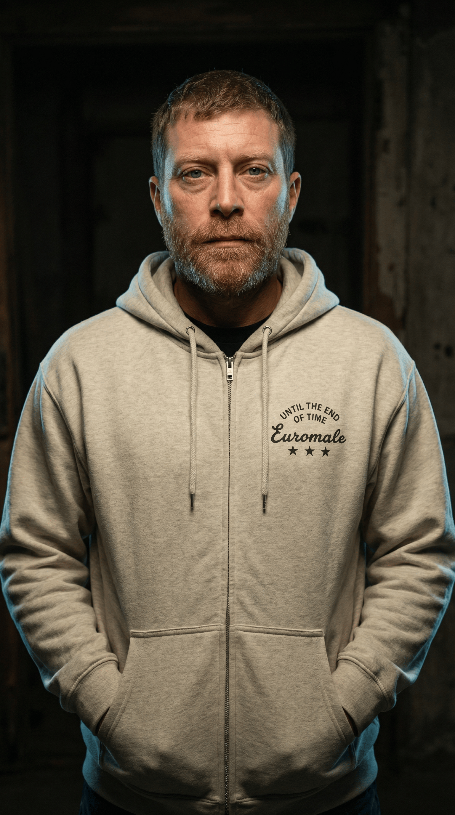 Printify Hoodie S / Oatmeal Heather EuroMale - Until the end of time - Zip up