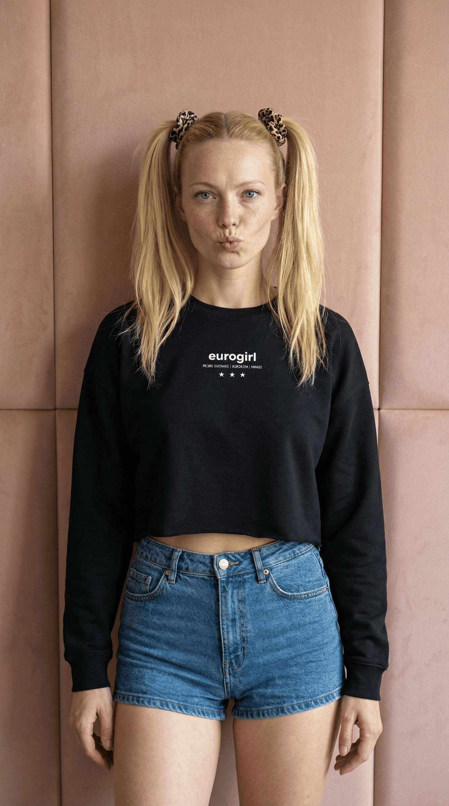 Printify Sweatshirt Black / S EuroGirl Lover Girl Crop