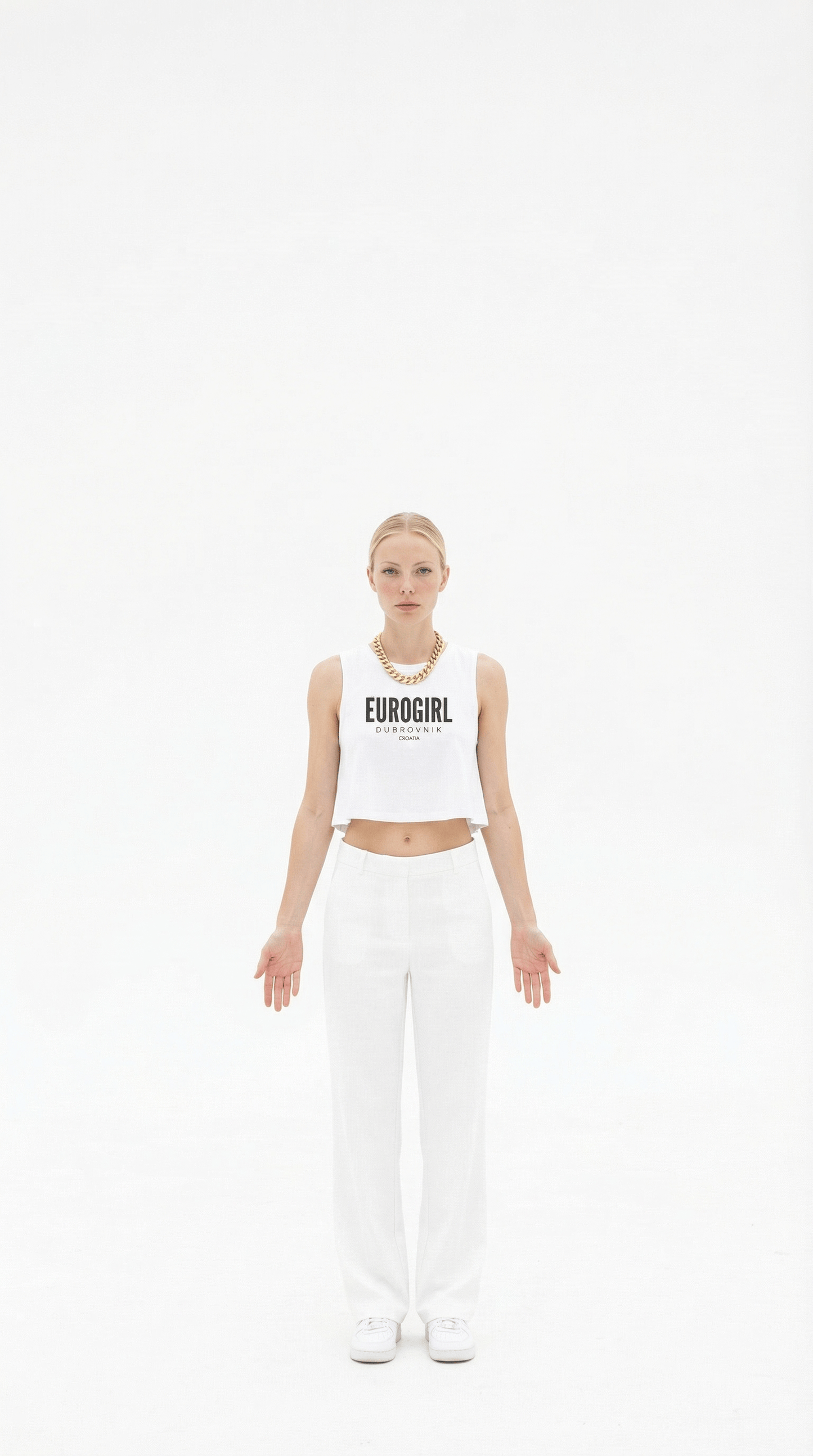 Printify Tank Top Eurogirl Dubrovnik Crop Top — Women's Travel Tank
