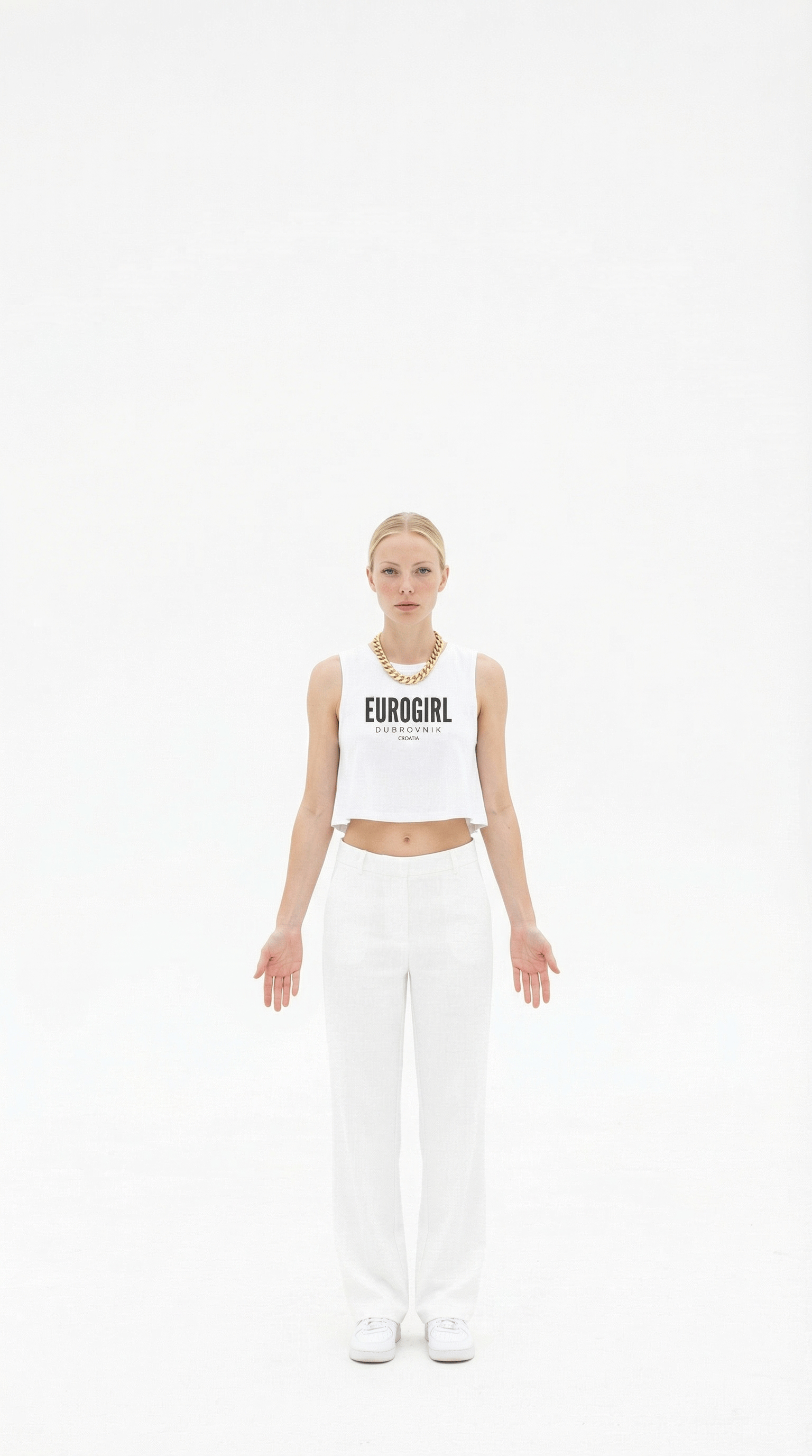 Printify Tank Top Eurogirl Dubrovnik Crop Top — Women's Travel Tank