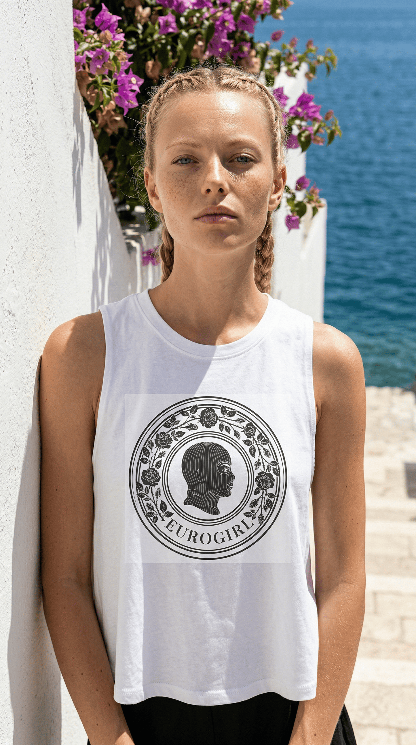Printify Tank Top EuroGirl Bed of Rose's Crop