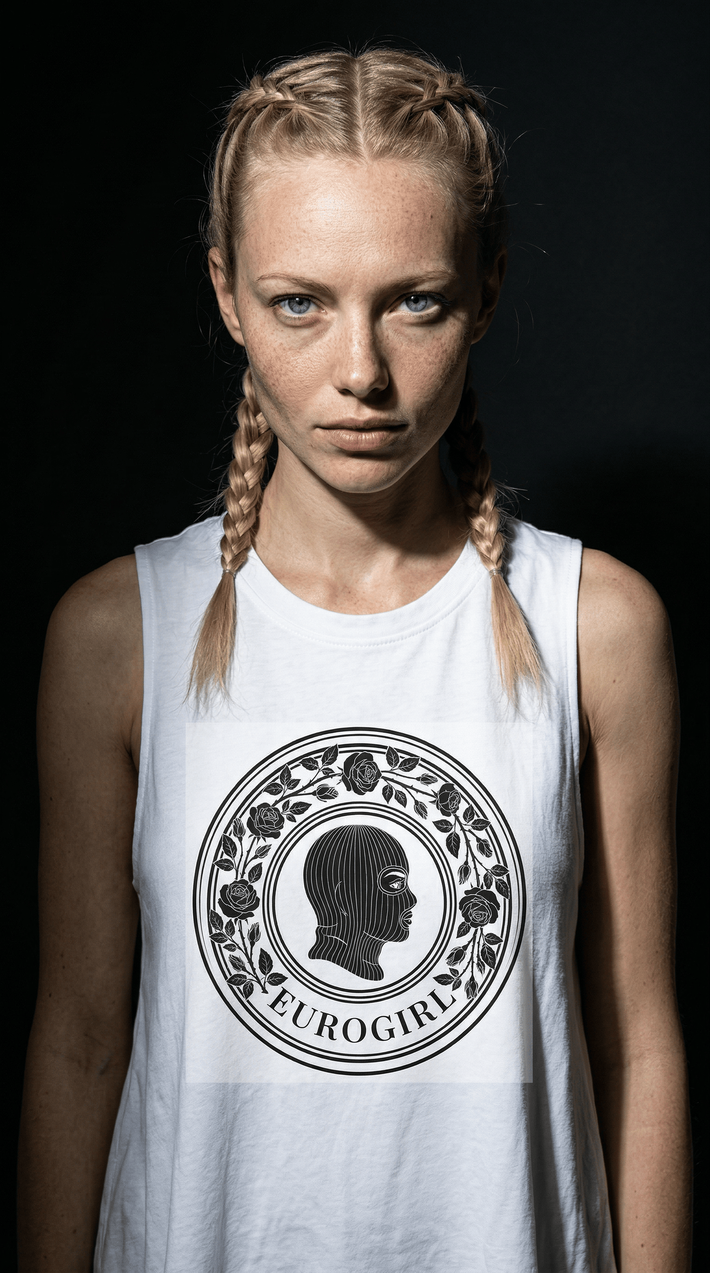 Printify Tank Top S / Solid White Blend EuroGirl Bed of Rose's Crop