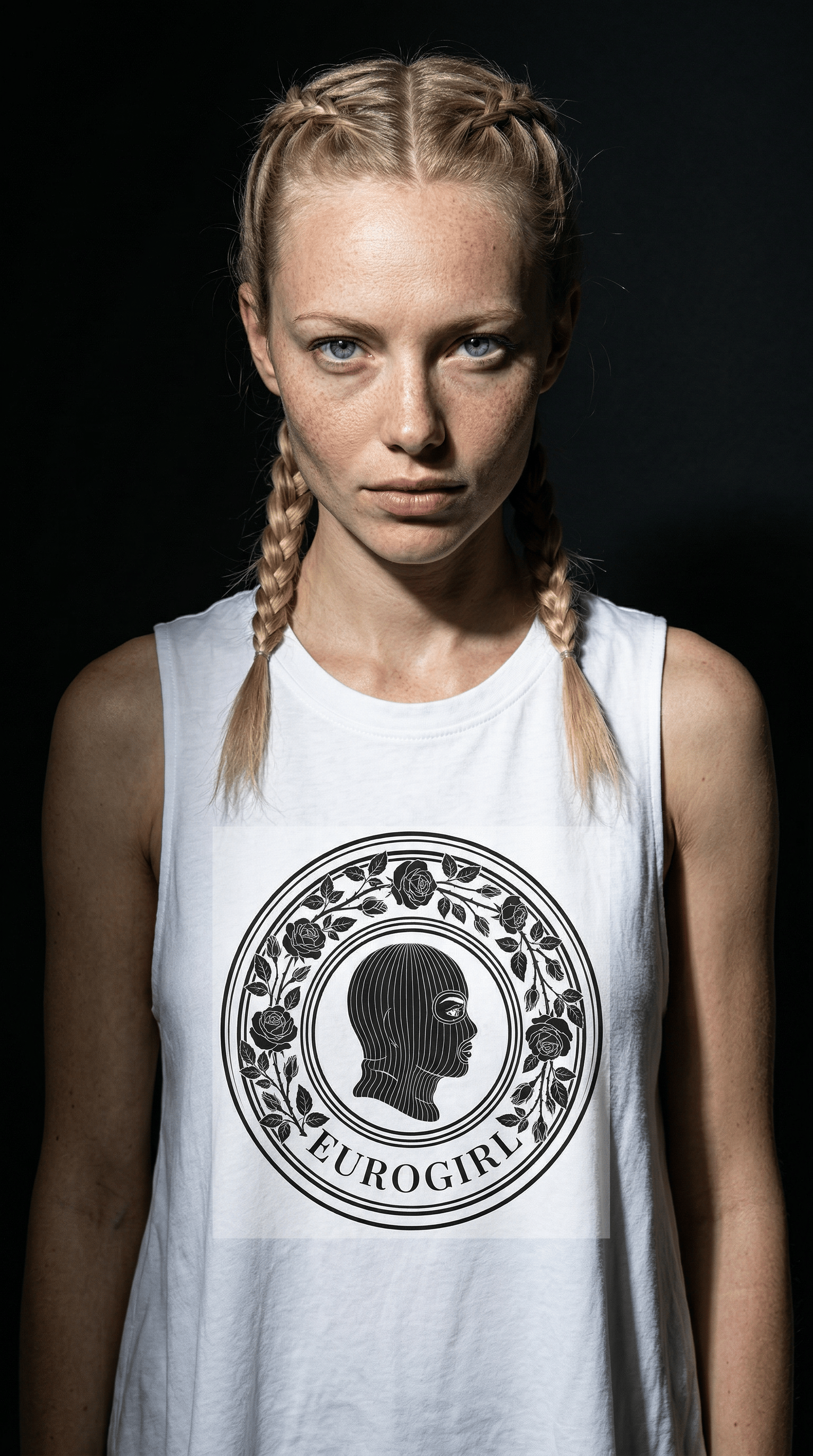 Printify Tank Top S / Solid White Blend EuroGirl Bed of Rose's Crop