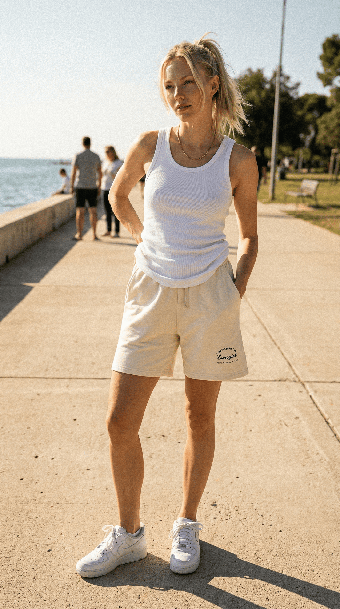 Printify Trousers S / Ivory EuroGirl Until the end of time - Cream short