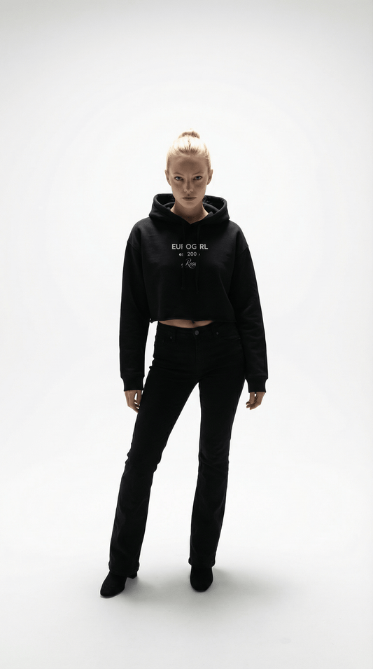 Printify Hoodie Black / S EuroGirl EG Crop