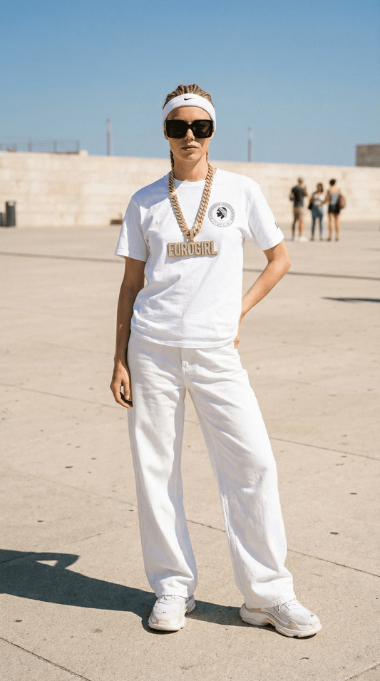 Printify T-Shirt White / S Euro G Crest Tee - WhiteHot Spring 2026
