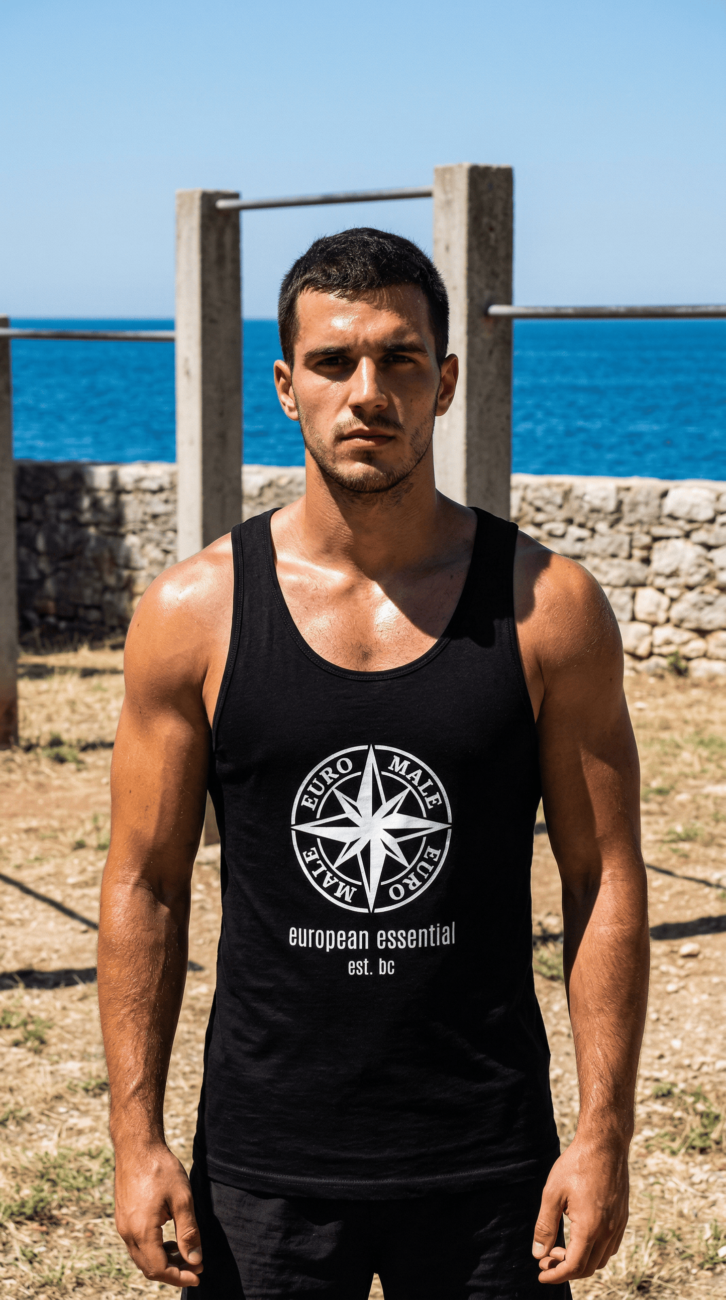 Printify Tank Top XS / Black EuroMale Stone Cold Tank