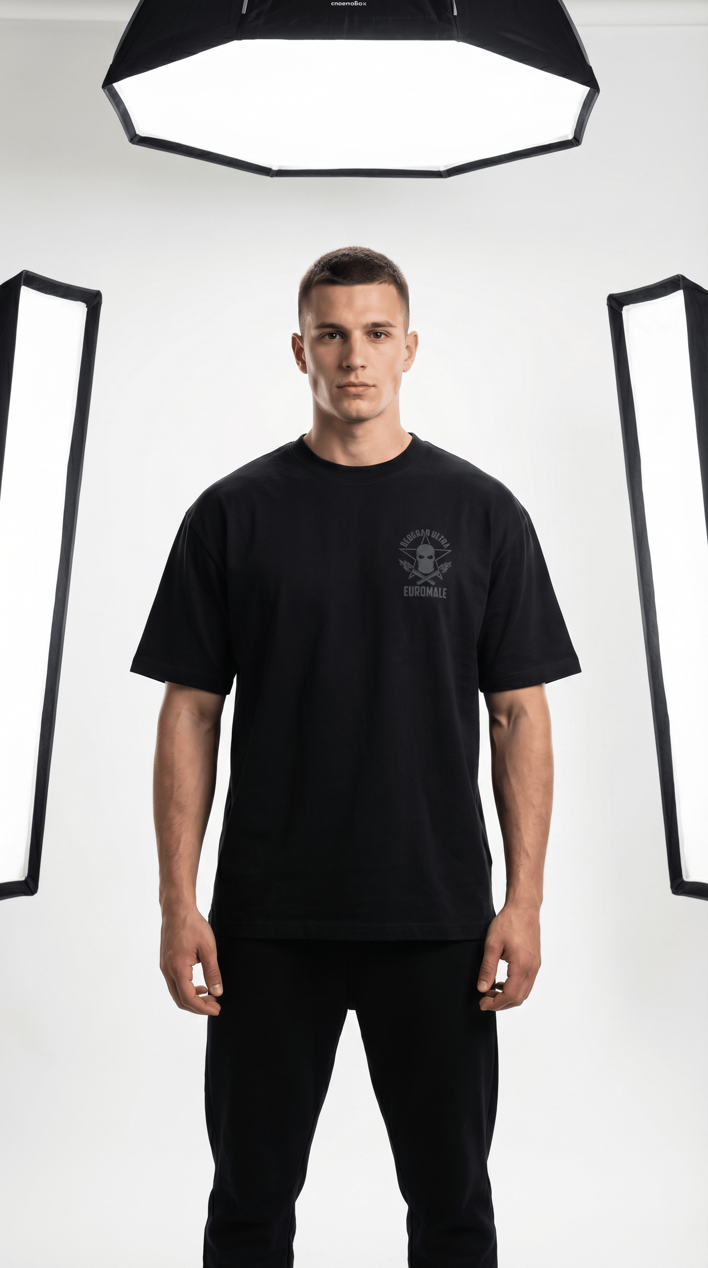 Printify T-Shirt Black / S EuroMale - The Last Line Beefy T-Shirt