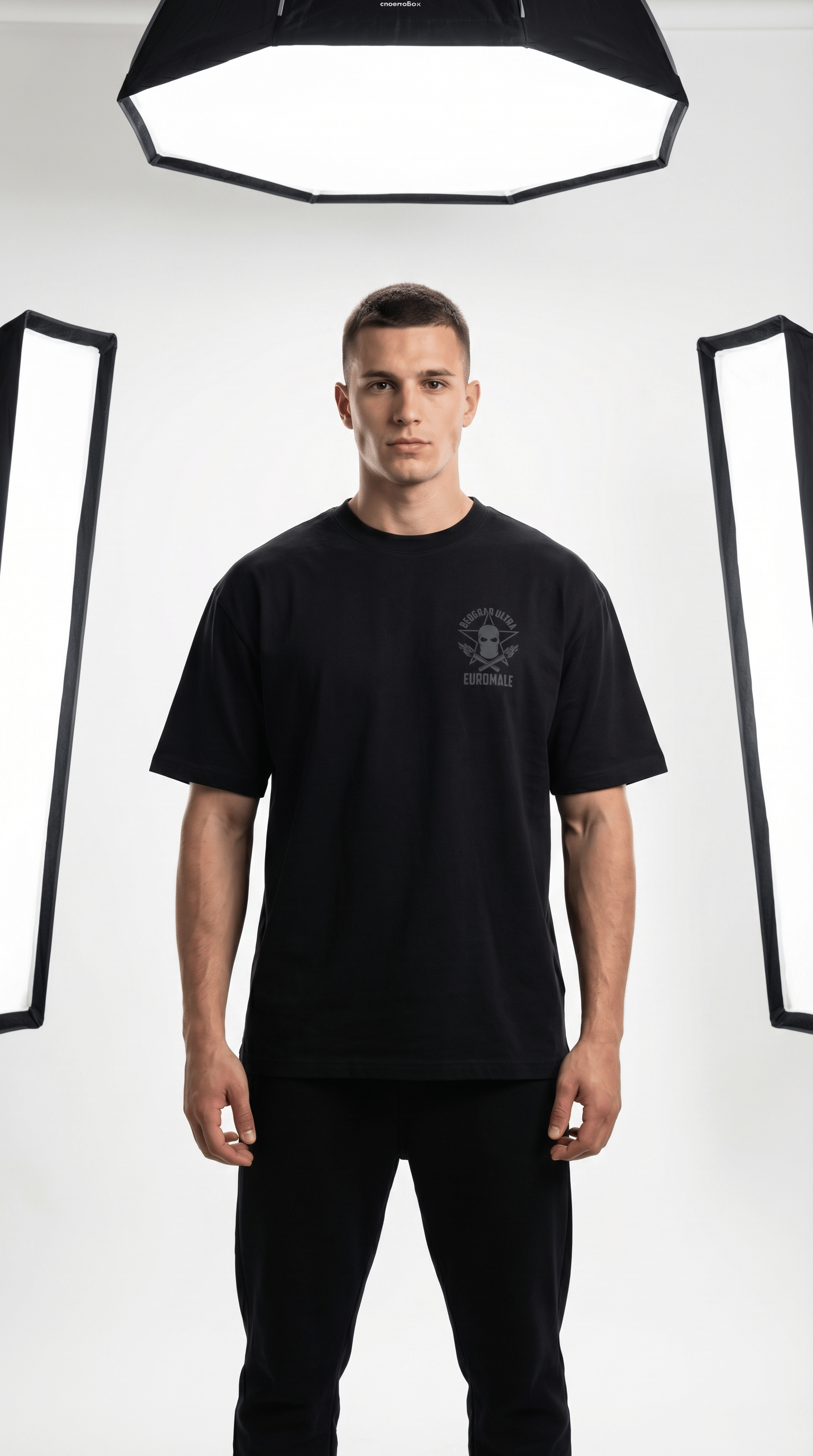 Printify T-Shirt Black / S EuroMale - The Last Line Beefy T-Shirt