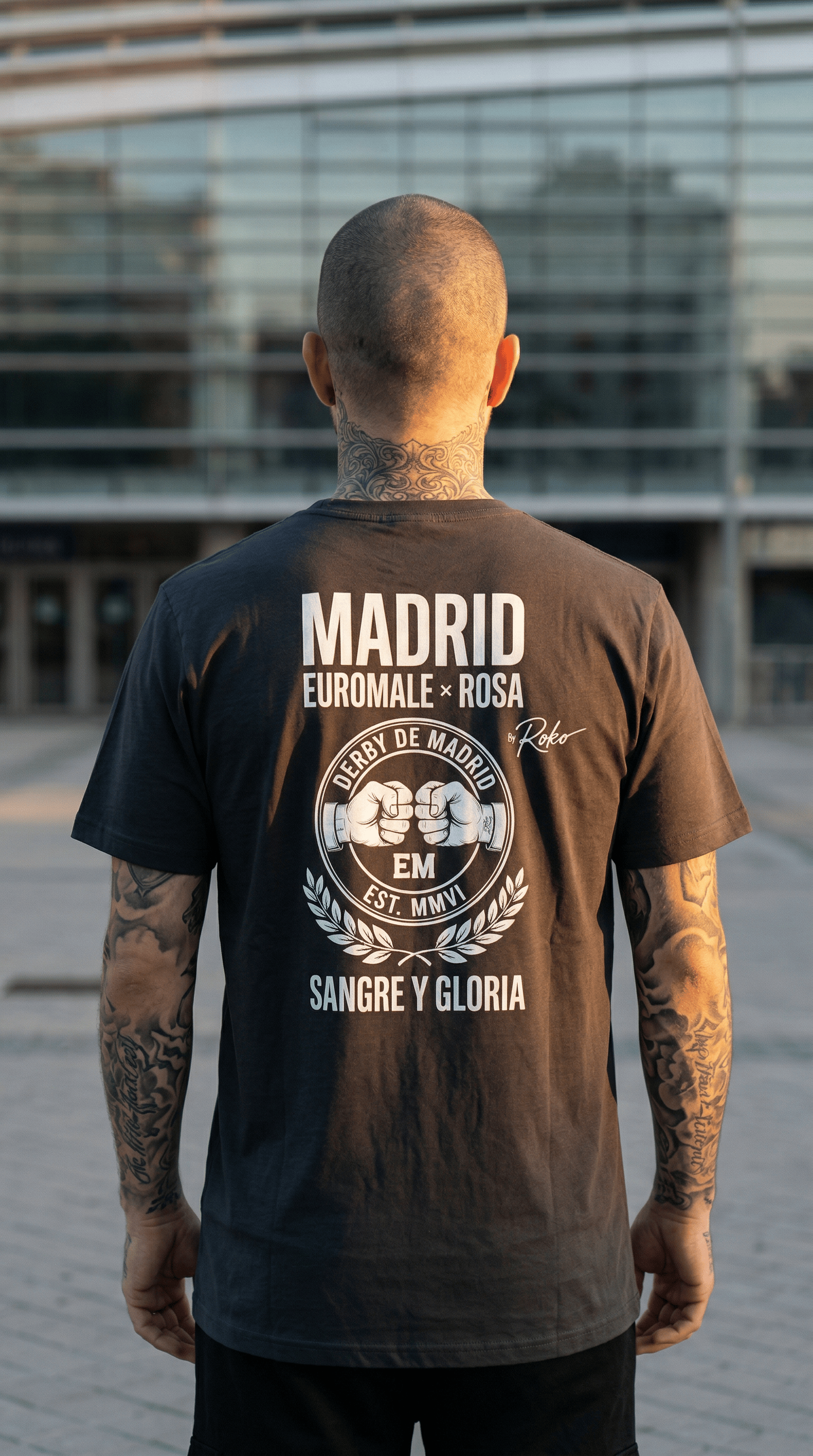 Printify T-Shirt Euro Male Madrid — "Sangre y Gloria" Cotton T-Shirt