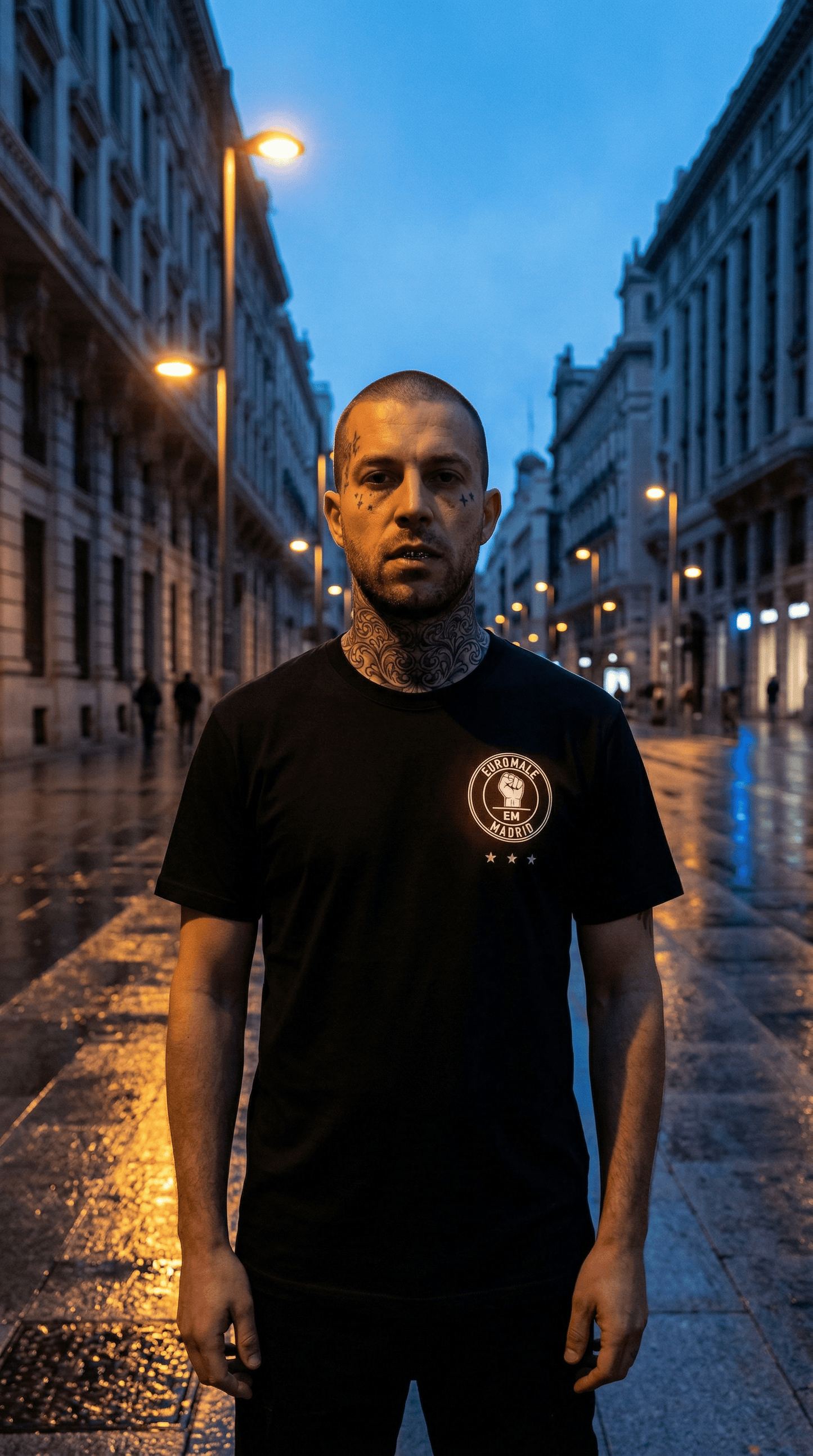 Printify T-Shirt Euro Male Madrid — "Sangre y Gloria" Cotton T-Shirt