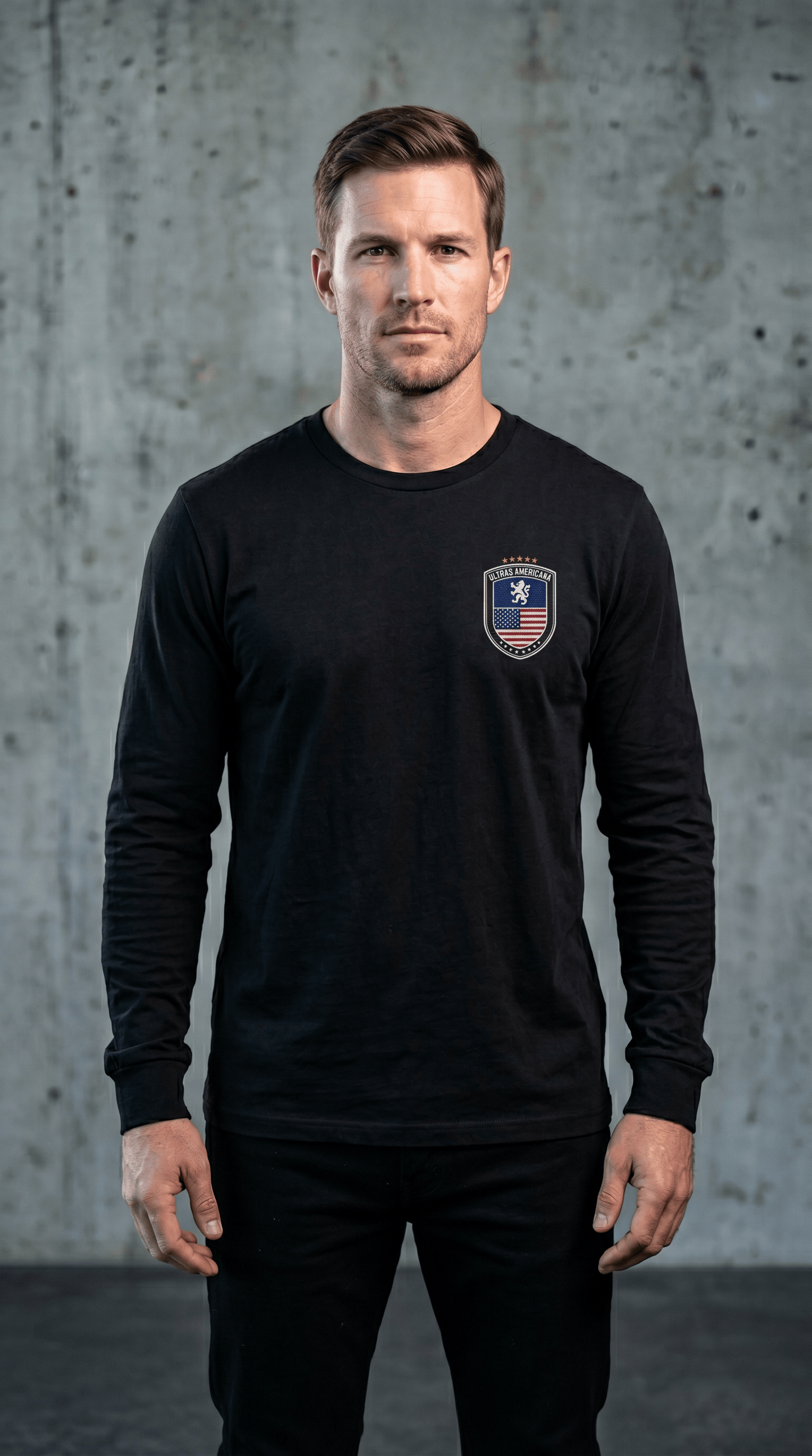 Printify Long-sleeve Black / S Euro Male - American Ultra - Long Sleeve