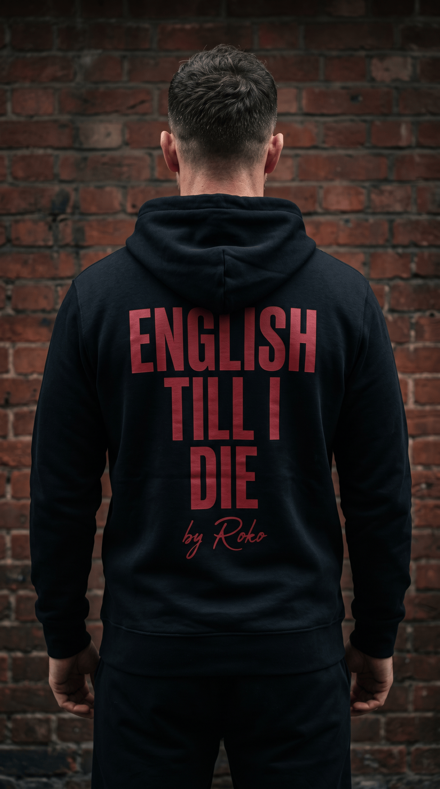 Printify Hoodie Euro Male - English Till I Die Hoodie — British Flag Rocker Fleece Pullover