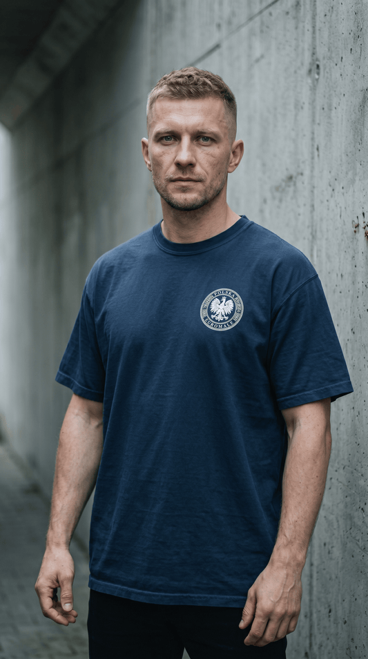 Printify T-Shirt True Navy / S EuroMale - Polska Eagle Crest Tee