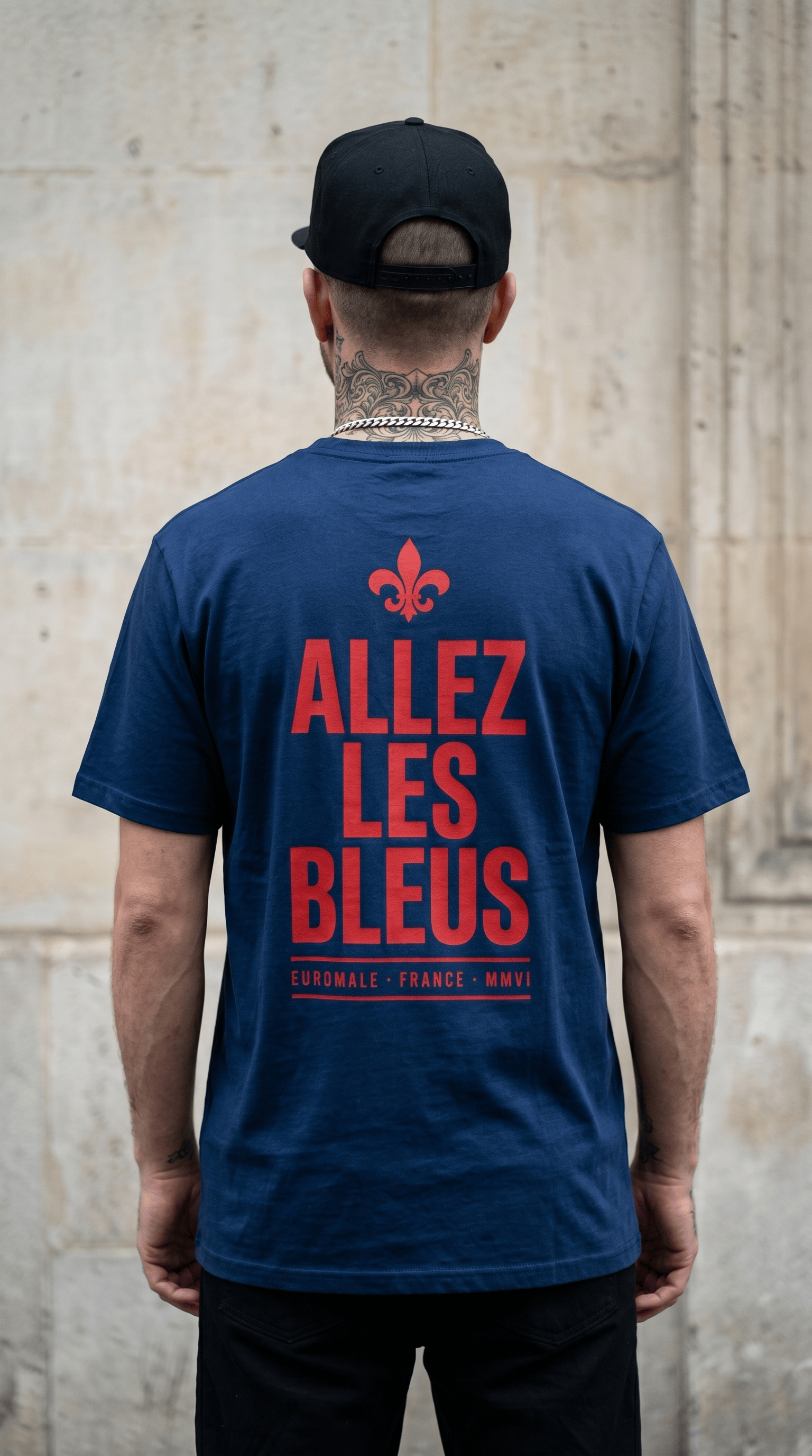 Printify T-Shirt Euro Male Allez Les Bleus Cotton Tee