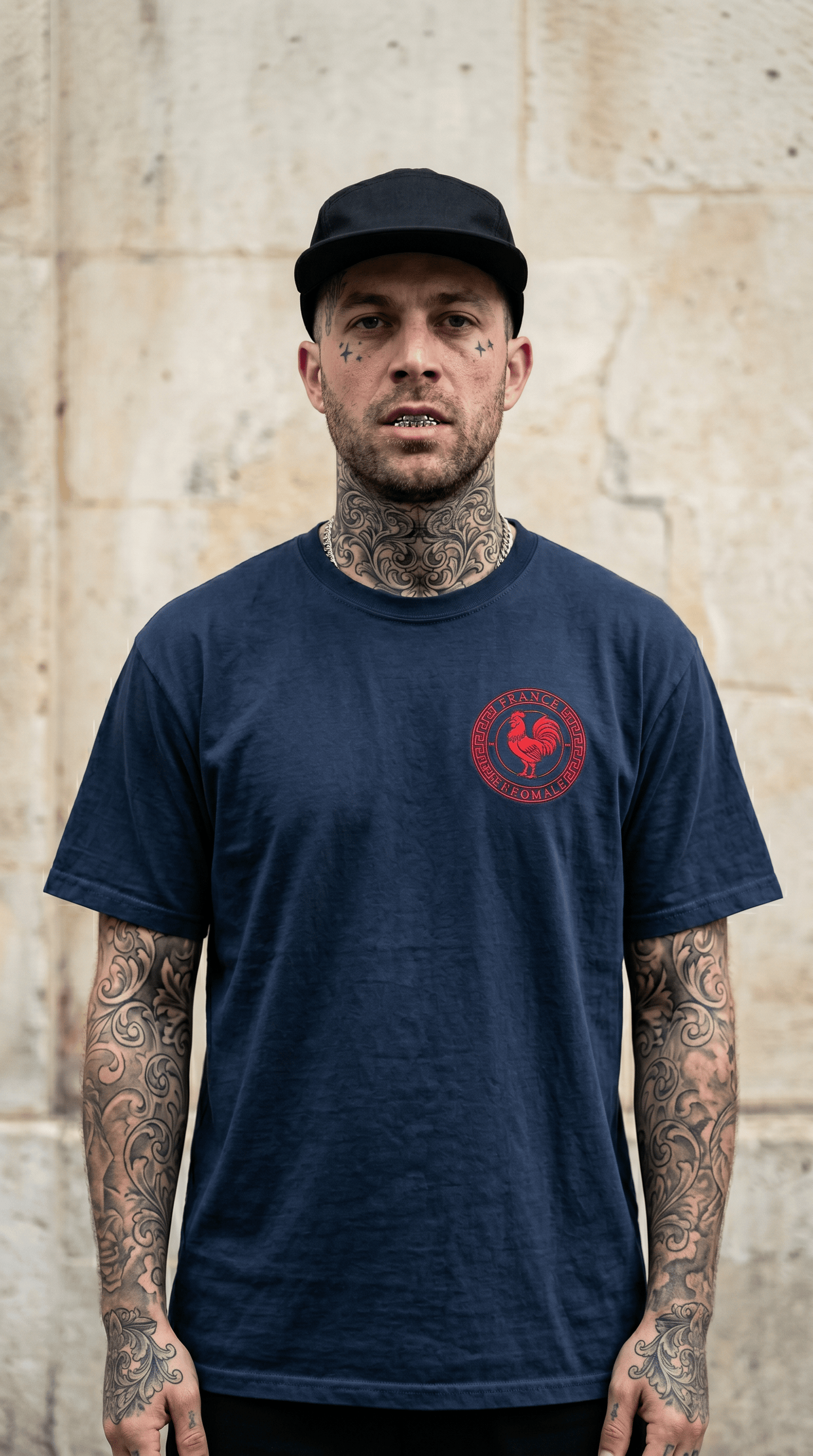 Printify T-Shirt True Navy / S Euro Male Allez Les Bleus Cotton Tee