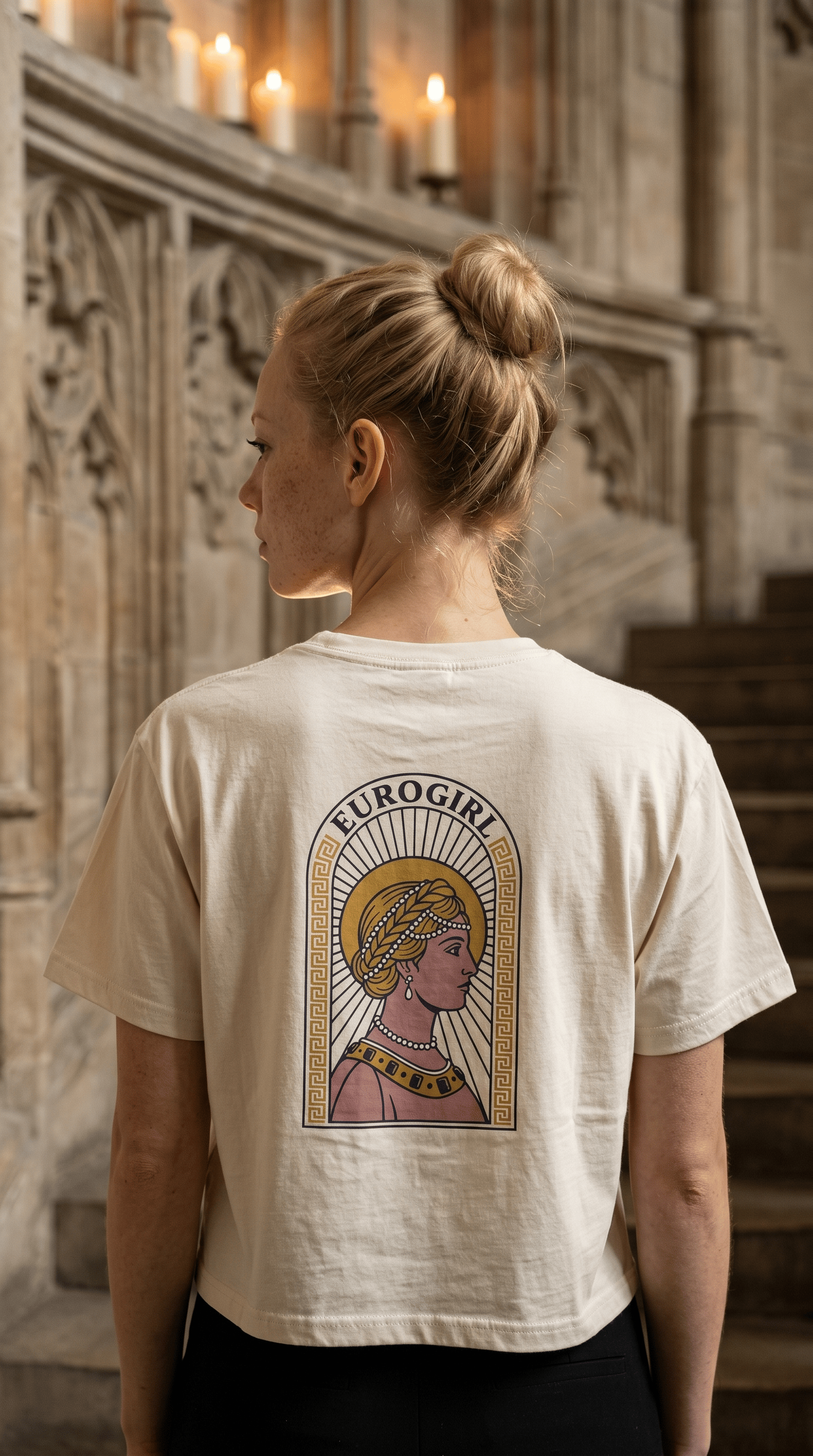 Printify T-Shirt Euro Girl Byzantine Crop