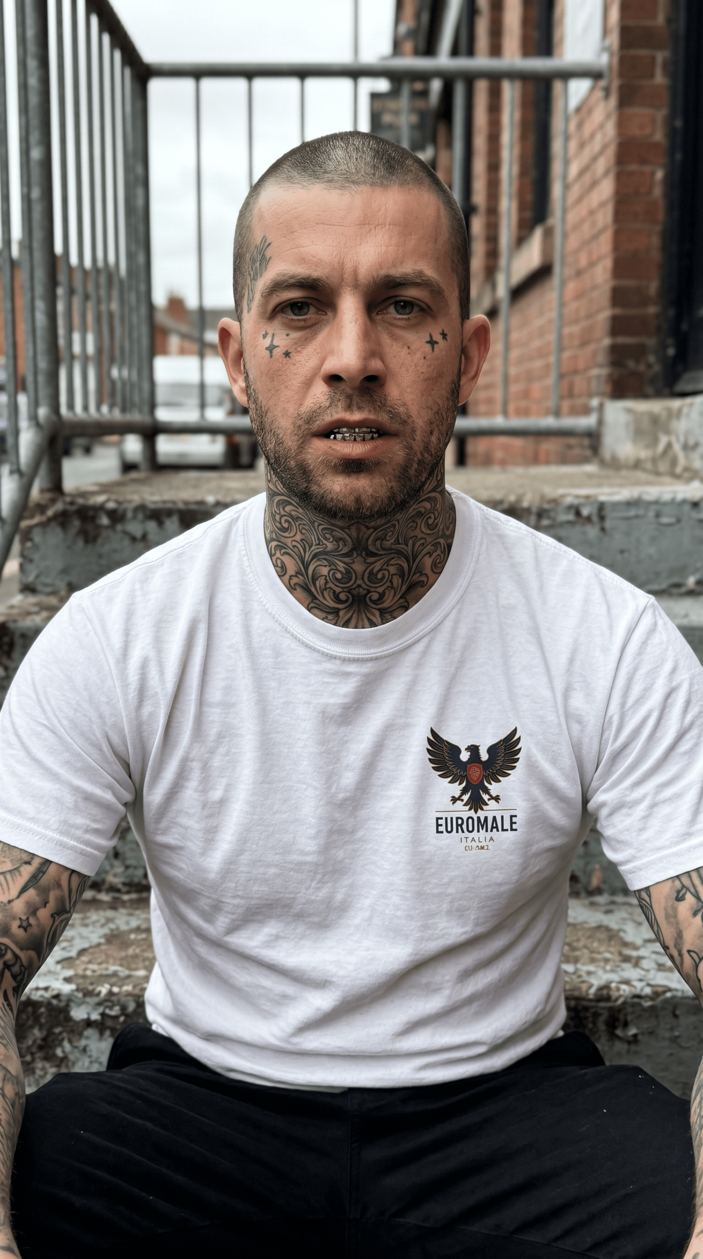 Printify T-Shirt White / S Euro Male Italia - Tshirt