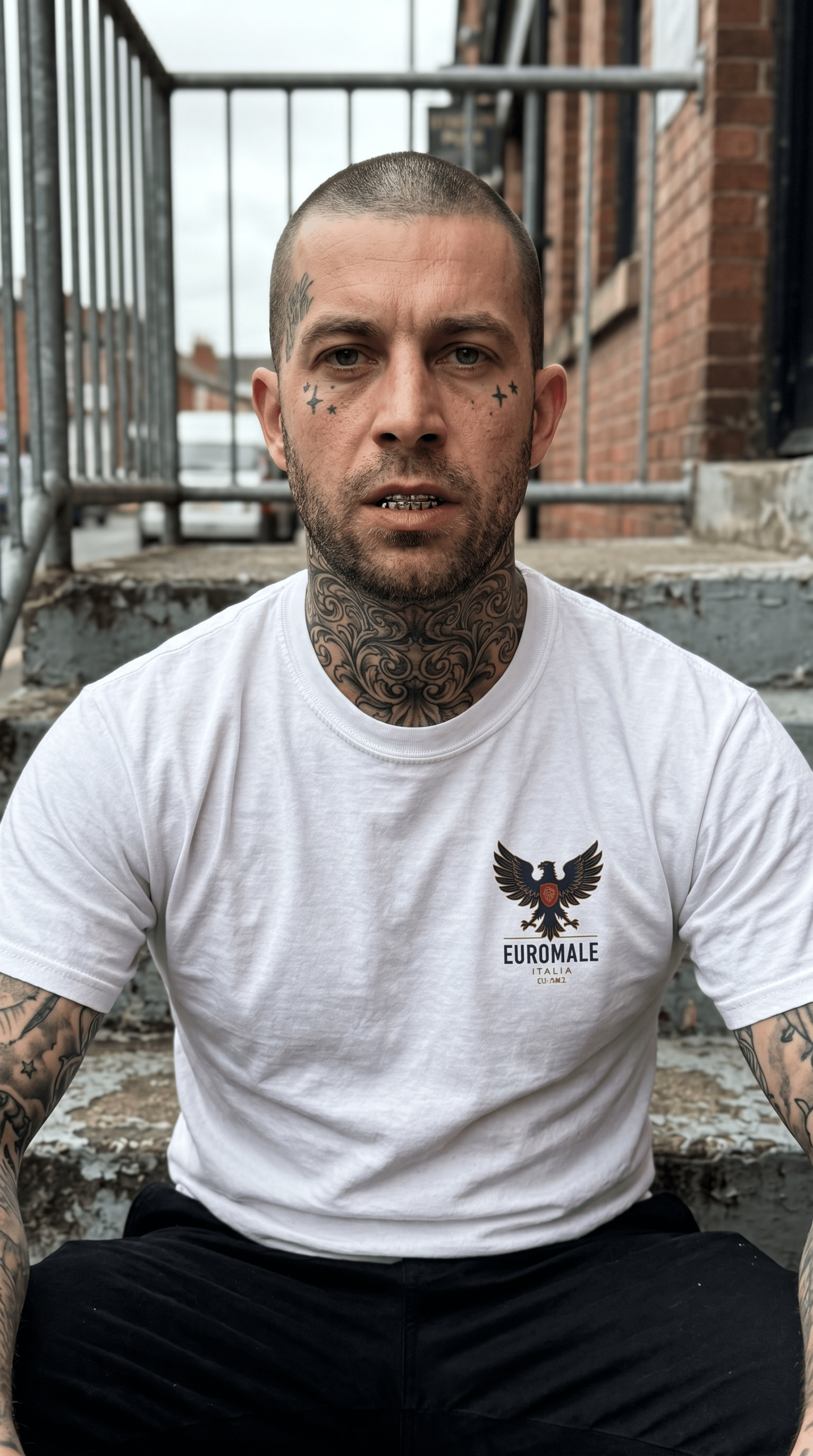 Printify T-Shirt White / S Euro Male Italia - Tshirt