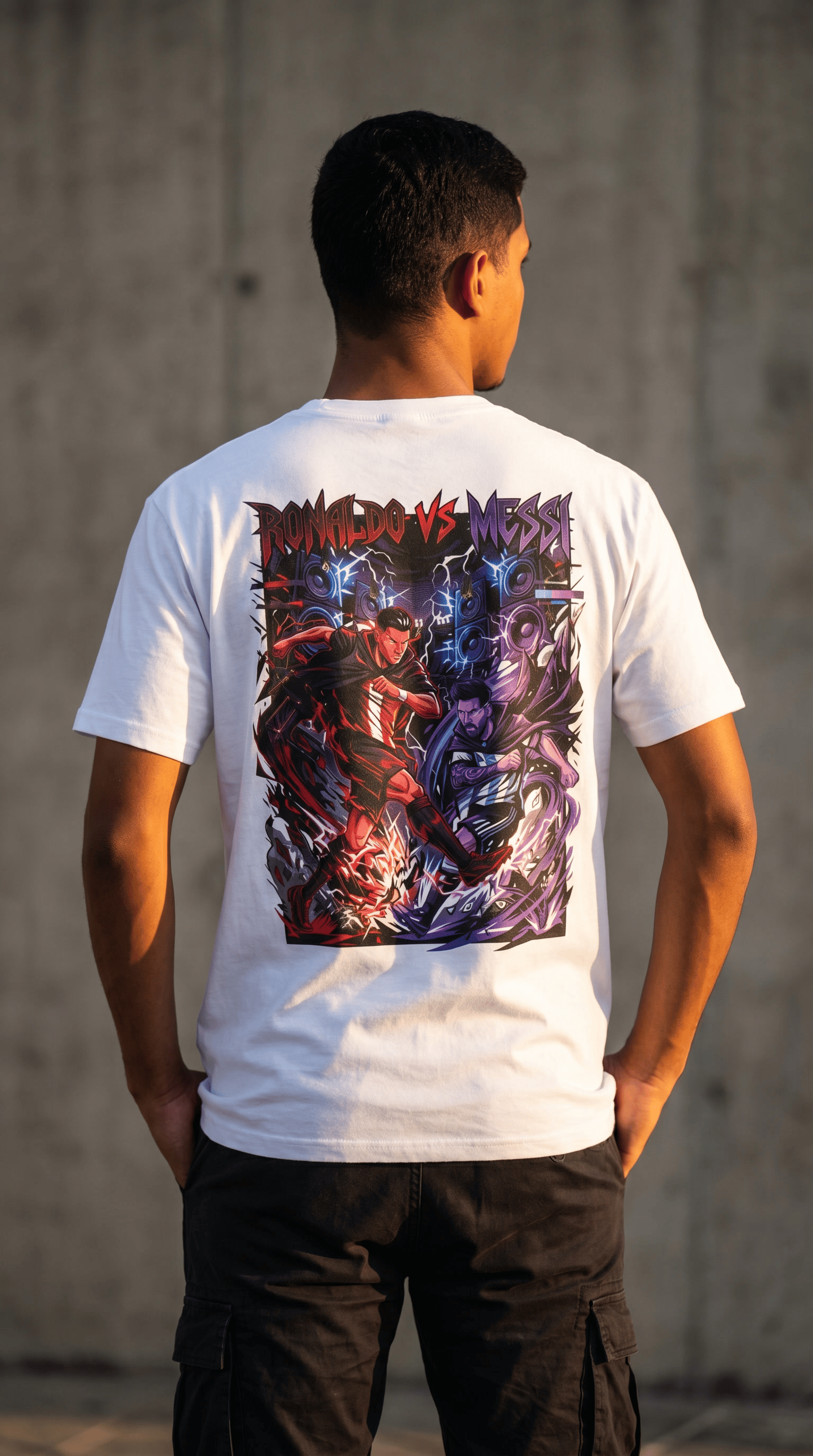 Printify T-Shirt Ronaldo vs Messi Anime T-Shirt — GOAT Football Rivalry