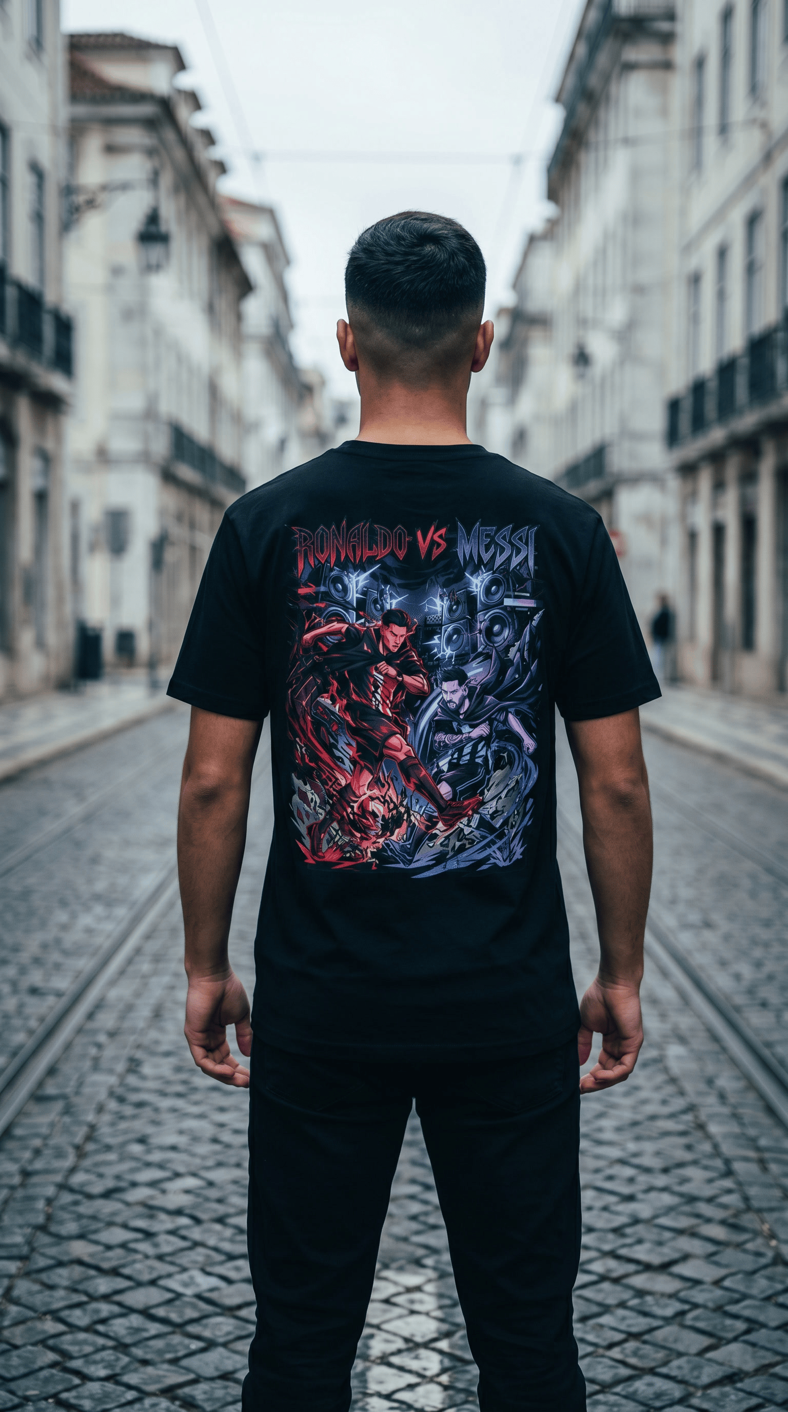 Printify T-Shirt Ronaldo vs Messi Anime T-Shirt — GOAT Football Rivalry