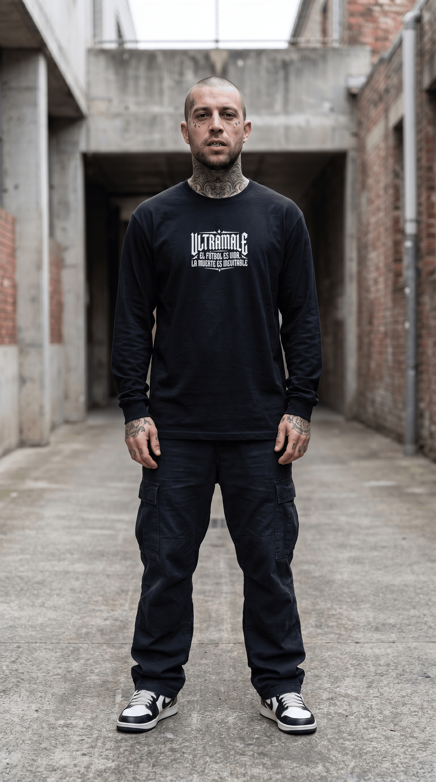 Printify Long-sleeve Black / S UltraMale Long Sleeve- Santa Muerte Long Sleeve Tee