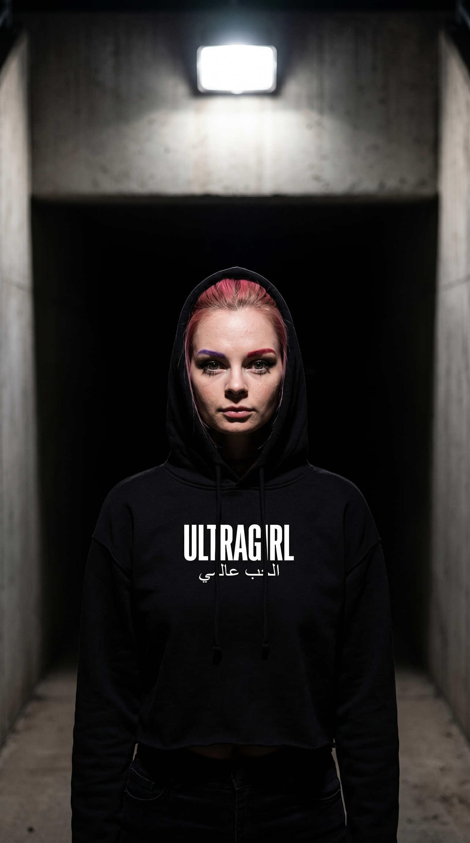 Printify Hoodie Black / XS Ultra girl Cropped Hoodie International Love