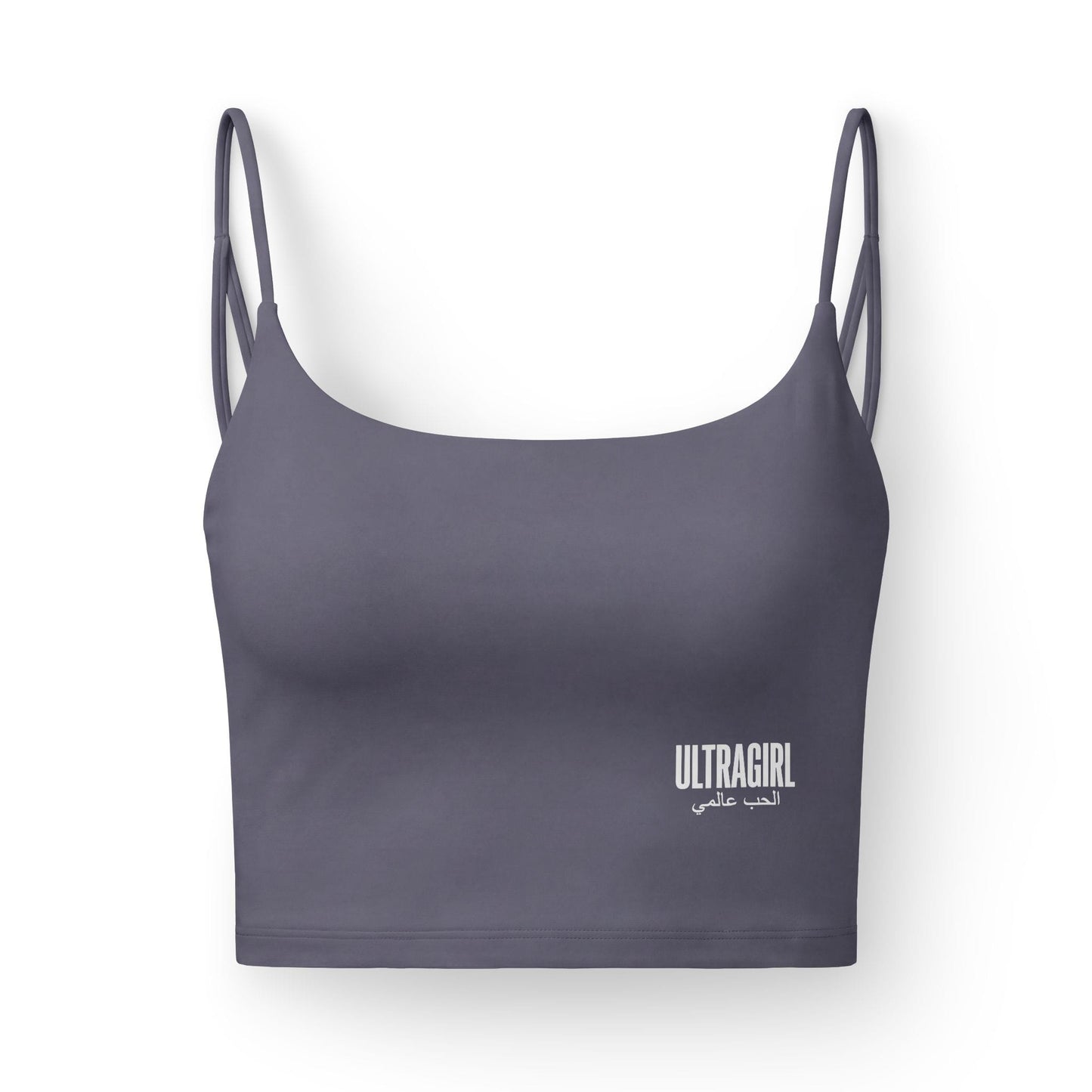 Printify Tank Top XS / Charcoal Ultra Girl Crop Bra International Love