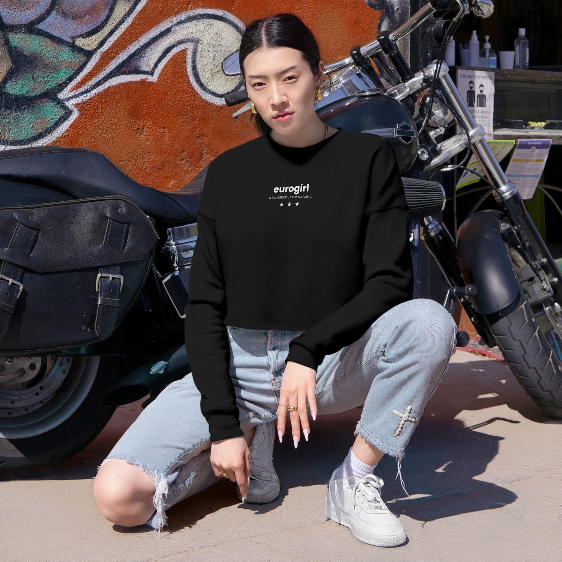 Printify Sweatshirt EuroGirl Lover Girl Crop