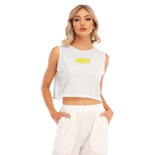 Yoycol XS / White Euro Girl Sevilla All-Over Print Women's Sleeveless Cropped Top