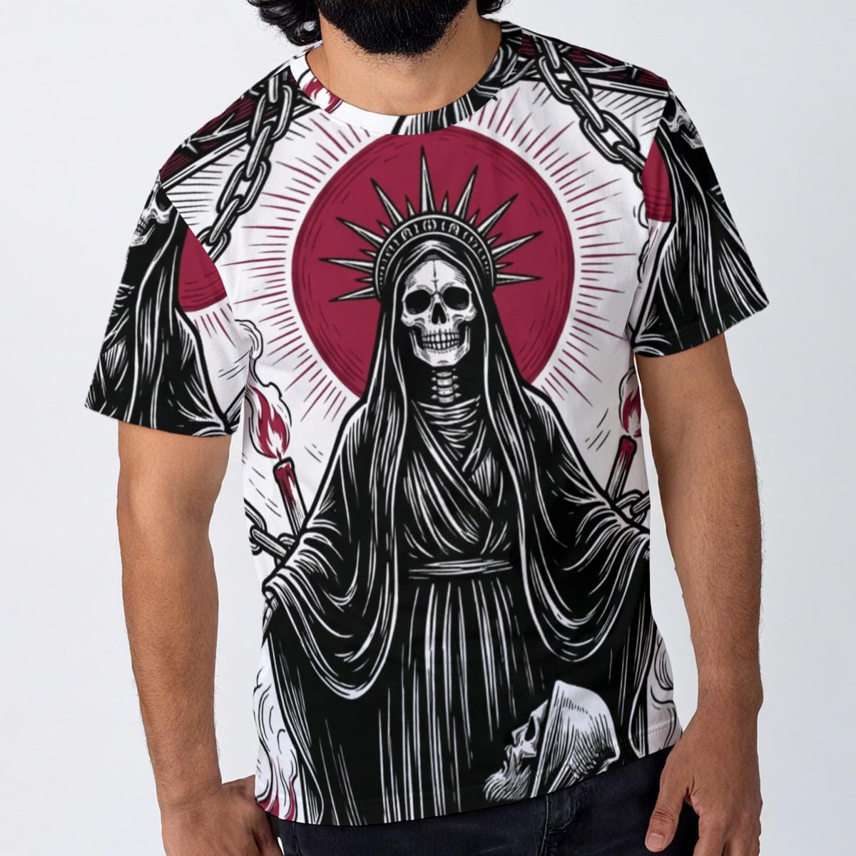 Yoycol XS / White UltraMale Santa Muerte all over Tee
