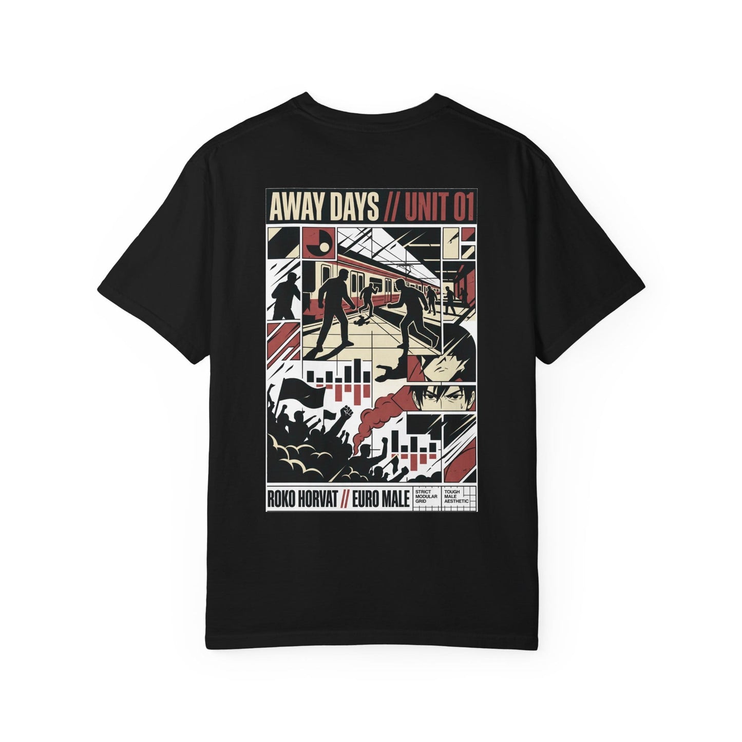 Printify T-Shirt Euro Male Away Days Graphic T-Shirt — "Away Days // Unit 01"