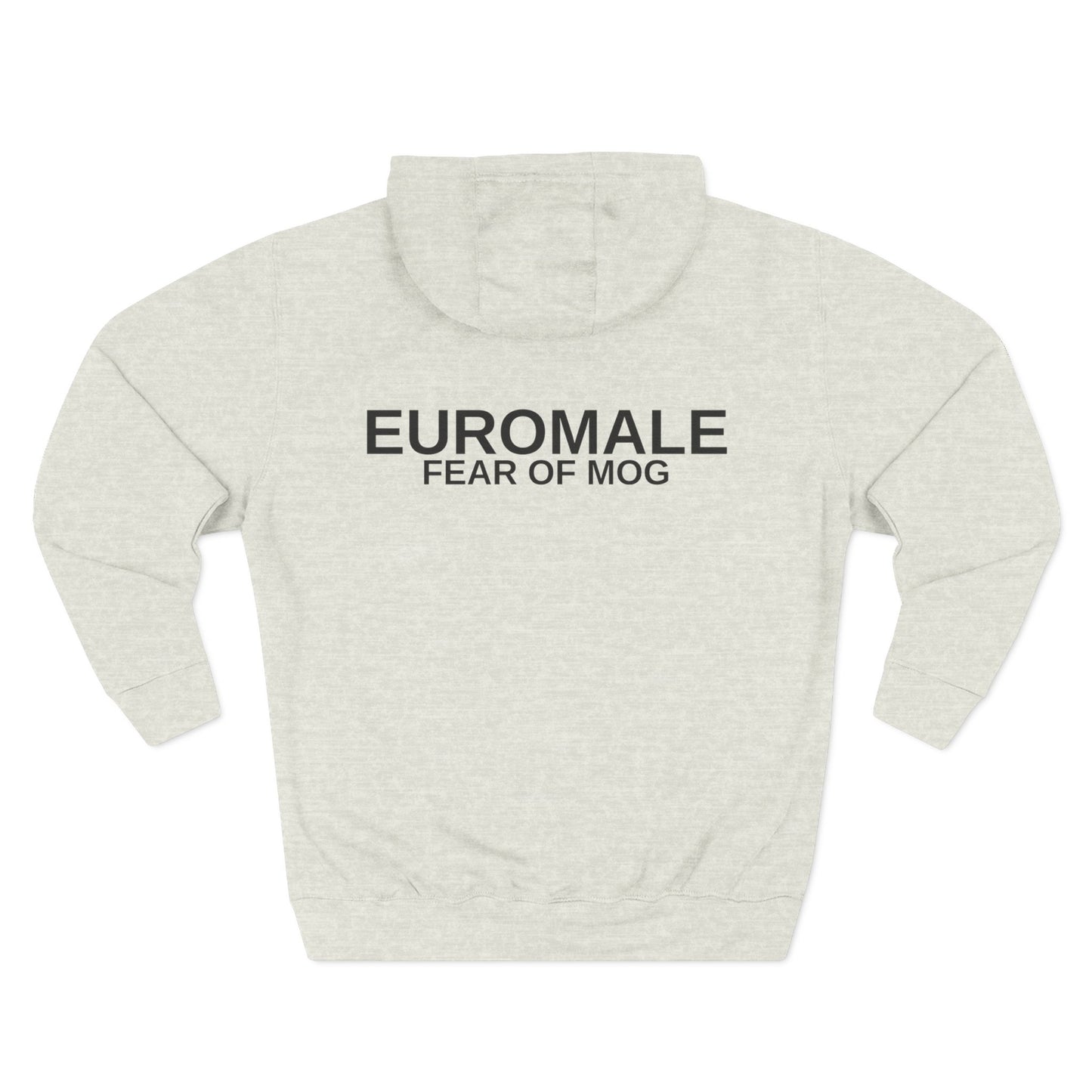 Printify Hoodie XS / Oatmeal Heather Euromale 'Fear of Mog' Hoodie – Minimal Graphic Fleece Pullover