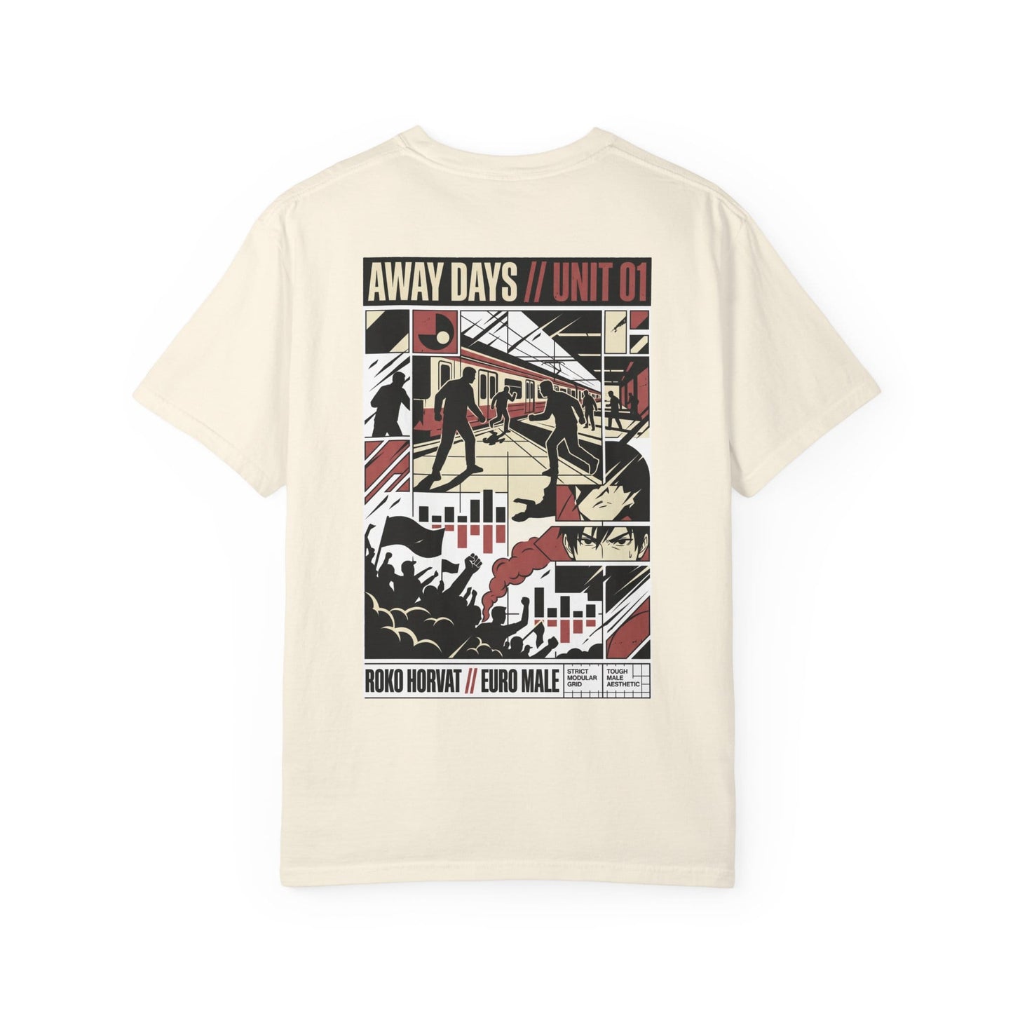 Printify T-Shirt Euro Male Away Days Graphic T-Shirt — "Away Days // Unit 01"